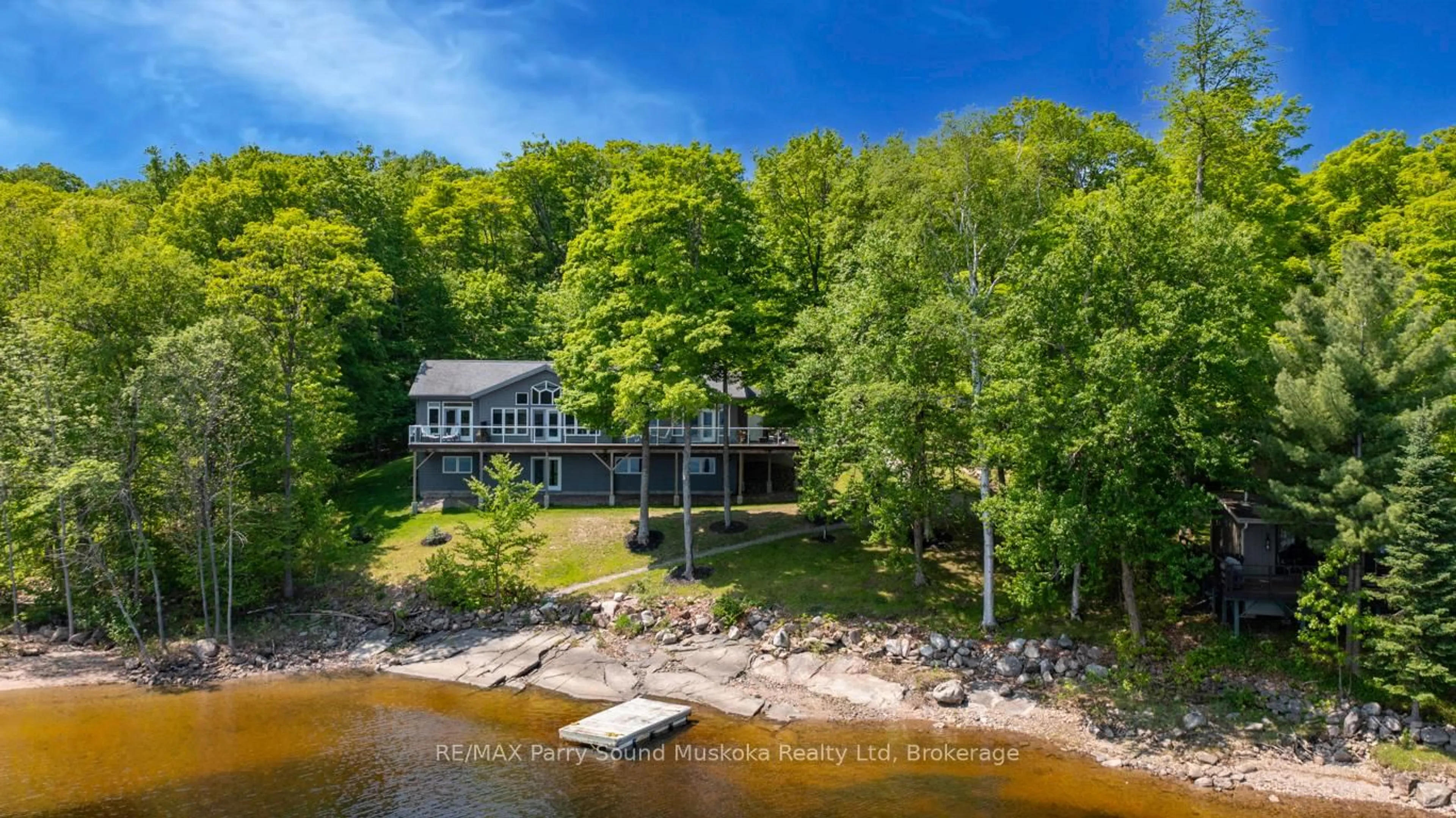 A pic from outside/outdoor area/front of a property/back of a property/a pic from drone, water/lake/river/ocean view for 29 SHABBOTTS BAY Rd, Whitestone Ontario P0A 1G0