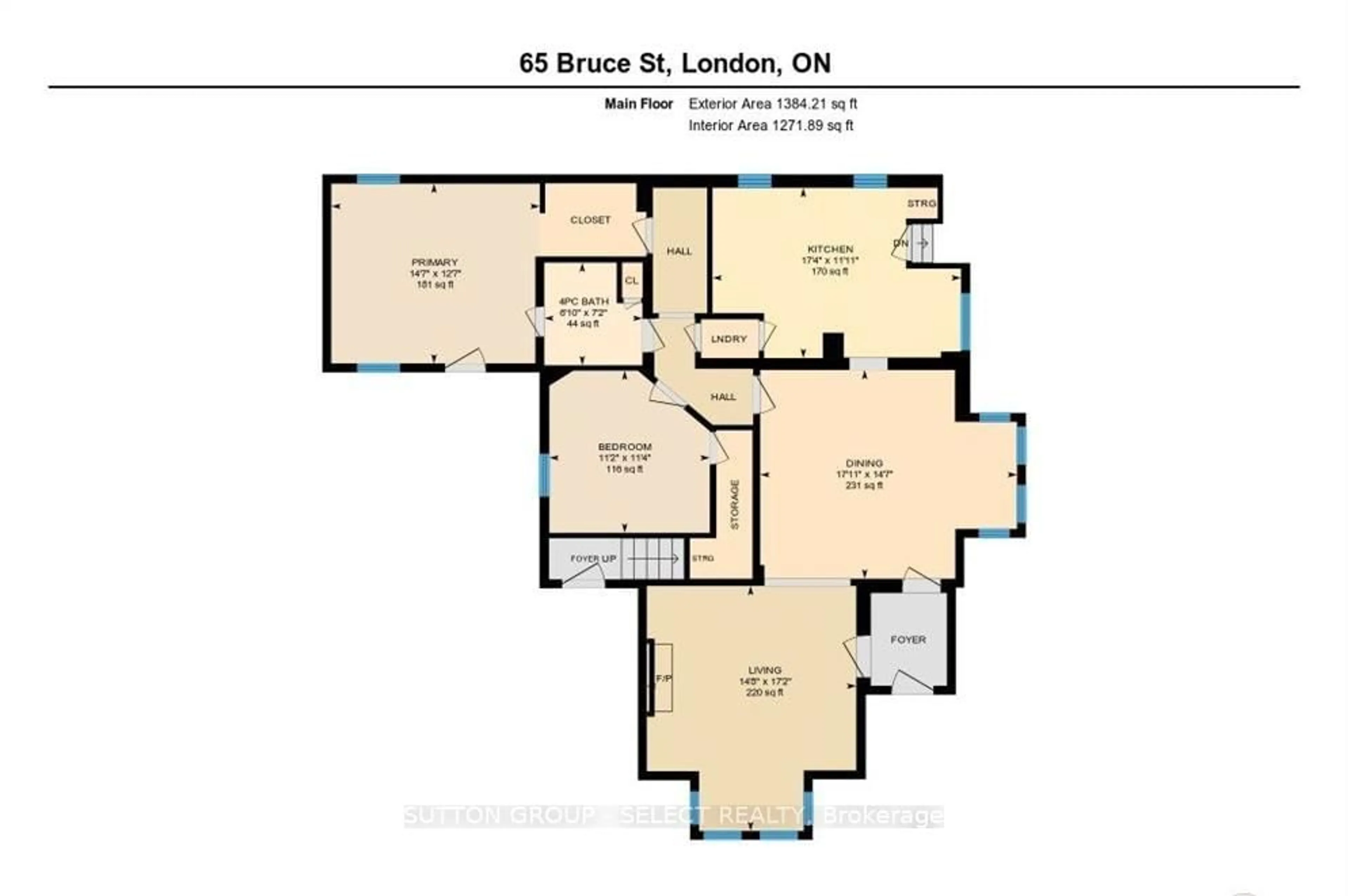 Floor plan for 65 Bruce St, London South Ontario N6C 1G7