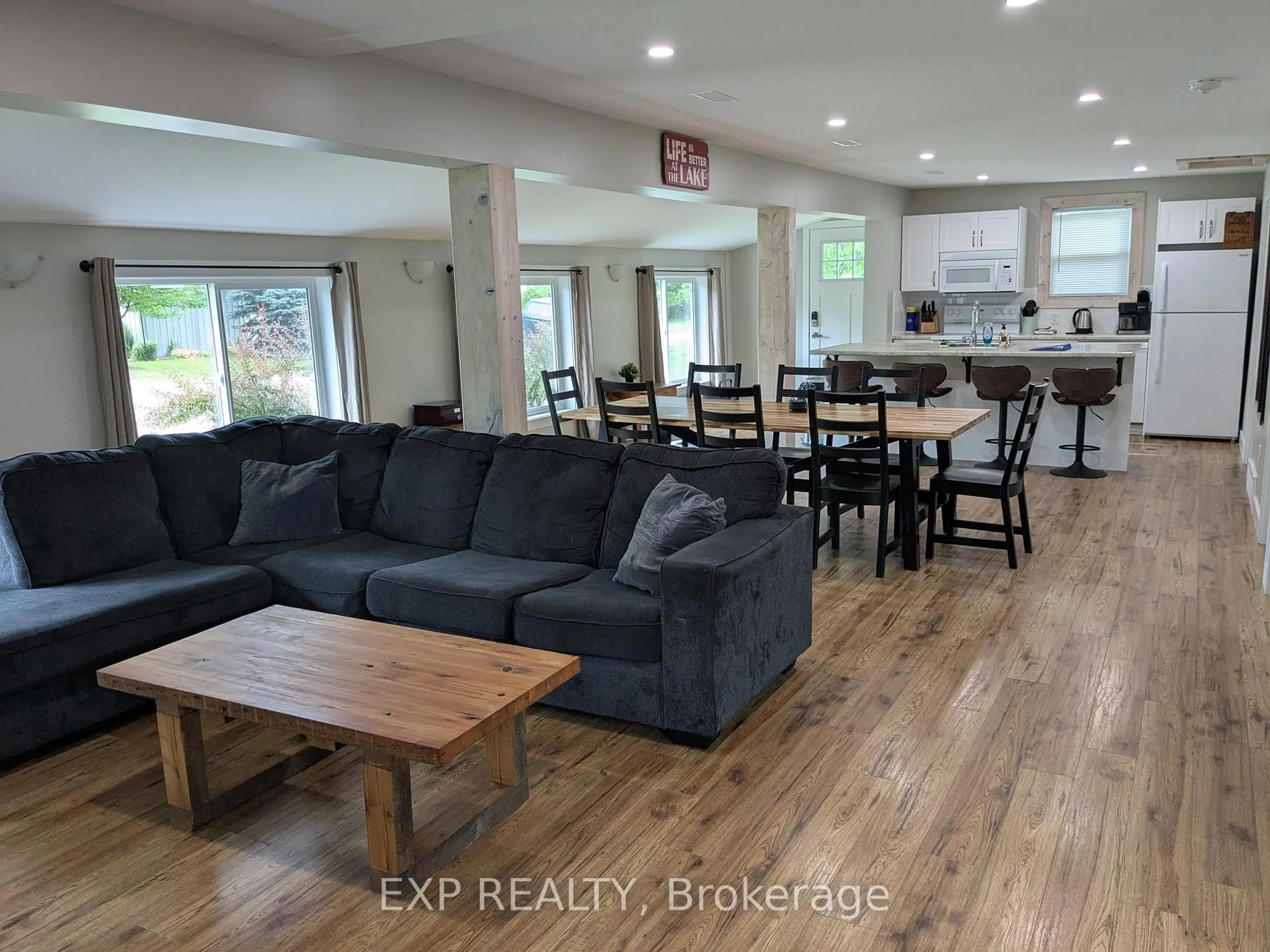 Open concept kitchen, wood/laminate floor for 71218 William St, Bluewater Ontario N0M 1N0