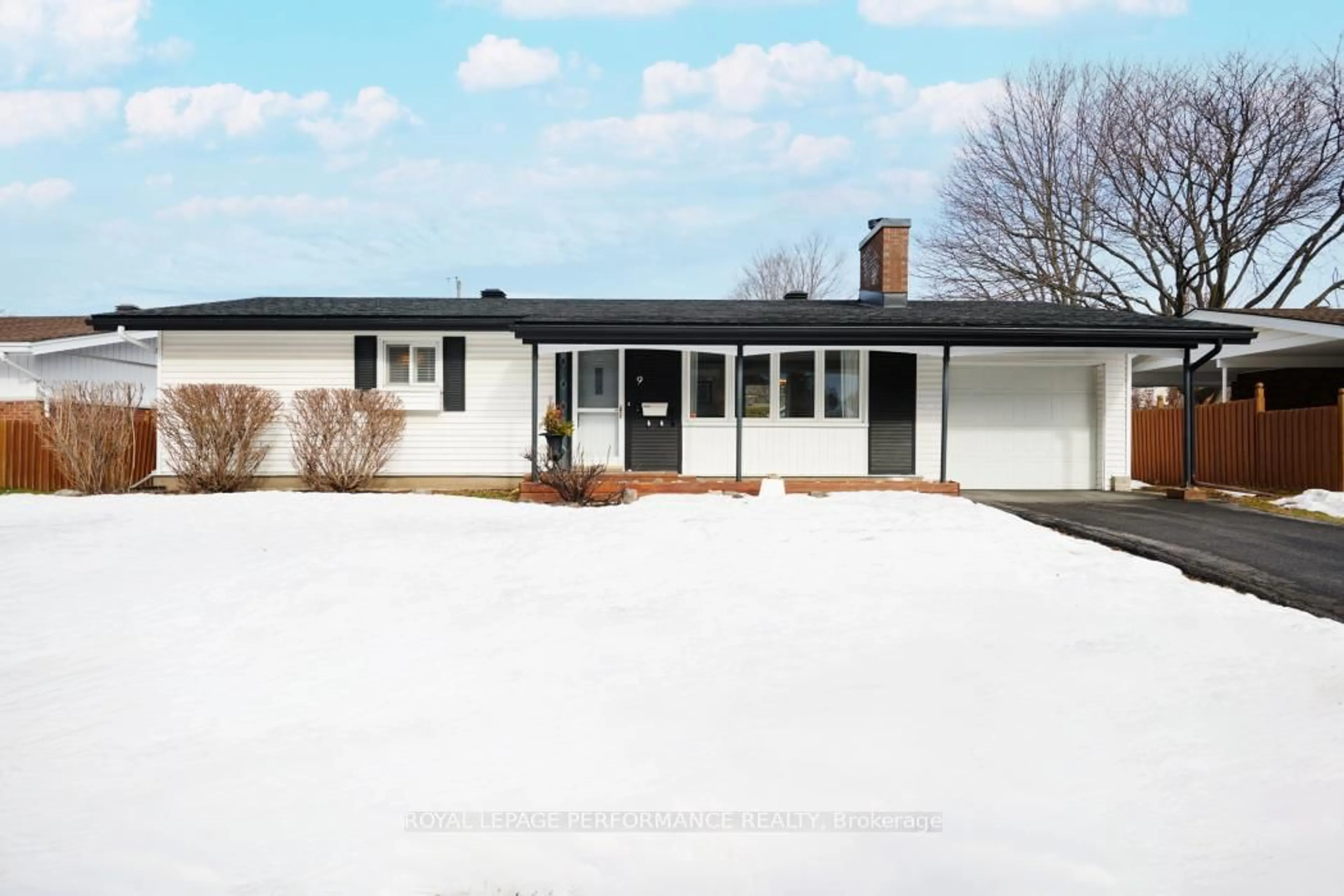 Home with vinyl exterior material, street for 9 Kilmory Cres, Ottawa Ontario K2E 6M9