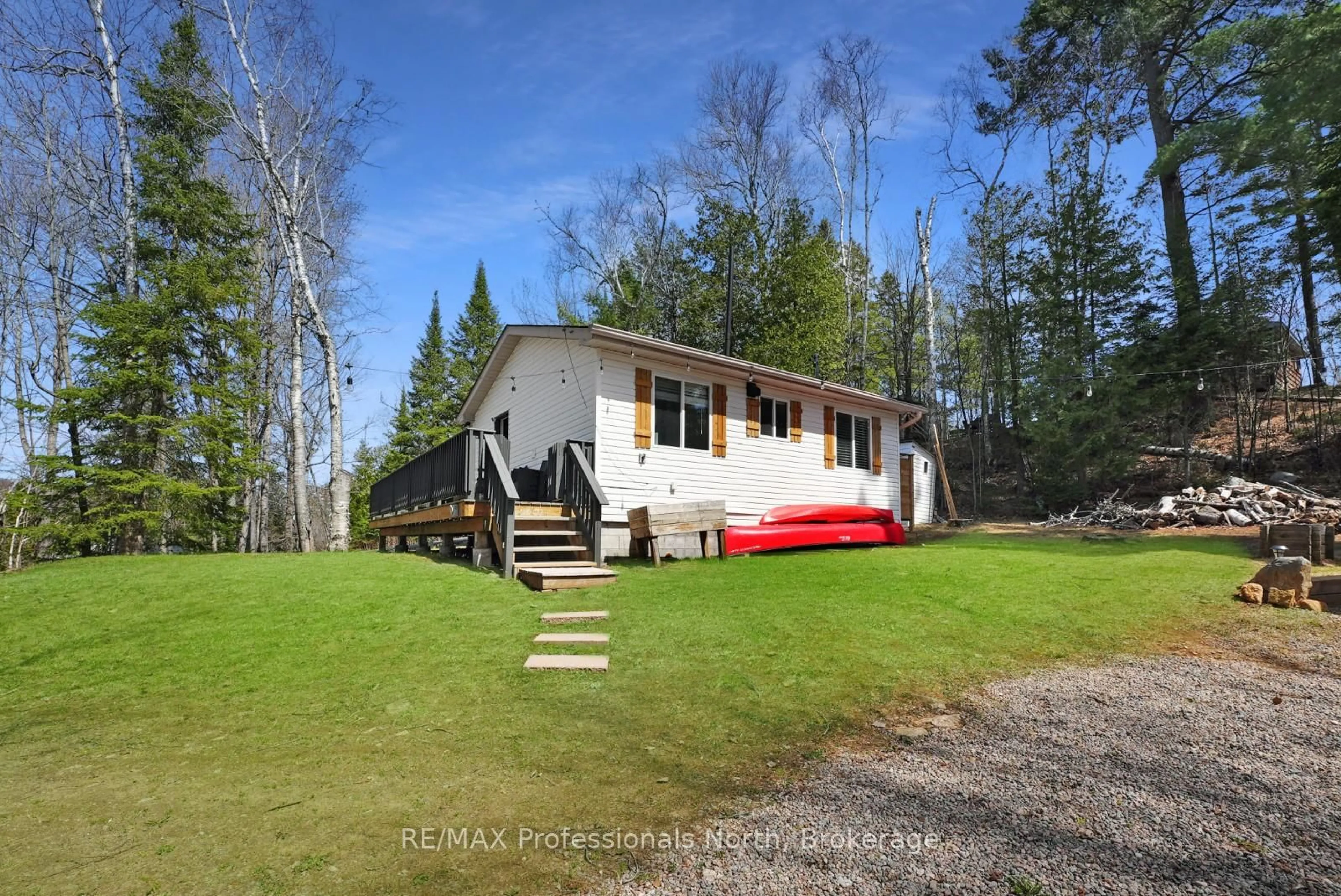 A pic from outside/outdoor area/front of a property/back of a property/a pic from drone, unknown for 1419 Clement Lake Rd, Highlands East Ontario K0L 3C0