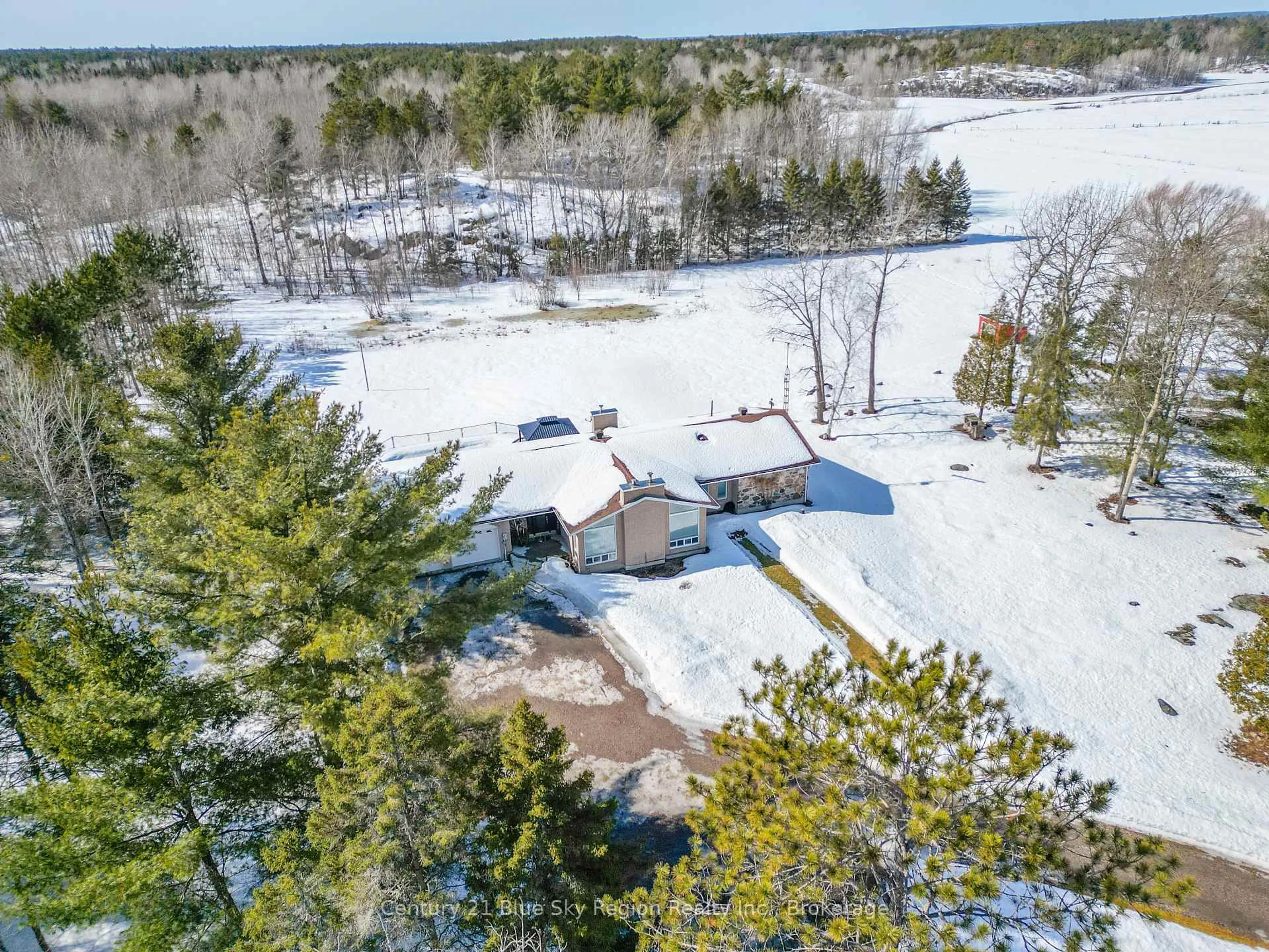 A pic from outside/outdoor area/front of a property/back of a property/a pic from drone, water/lake/river/ocean view for 10695 Highway 64, West Nipissing Ontario P0H 1R0