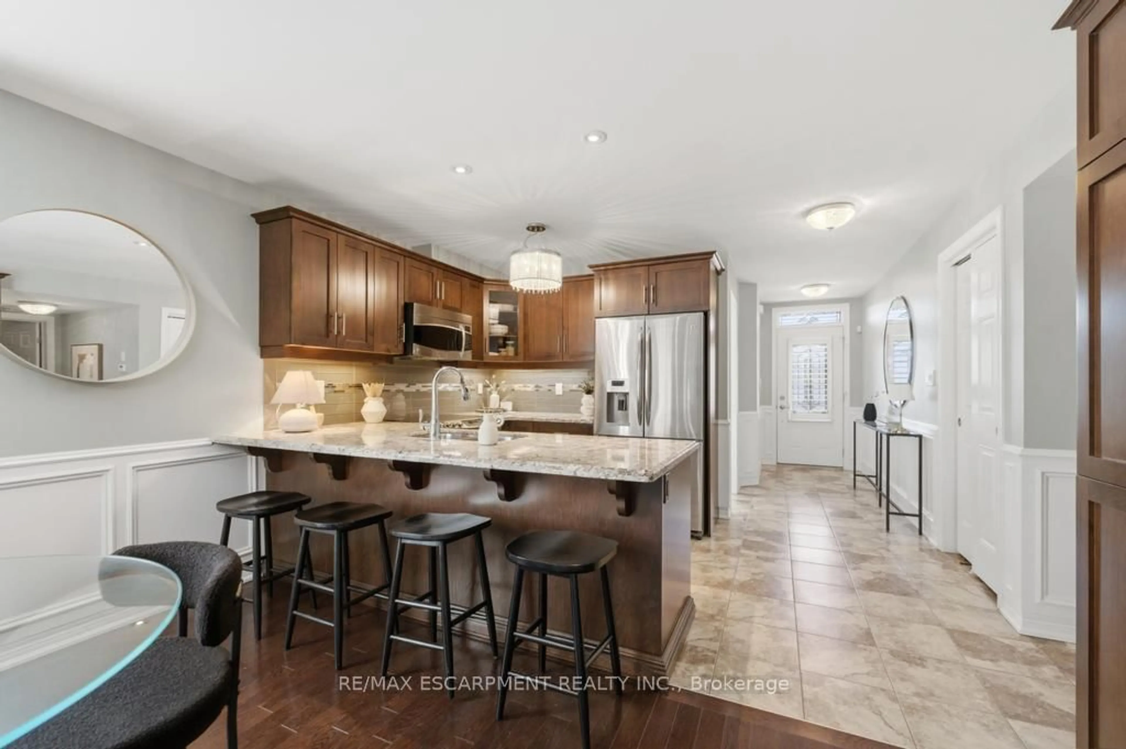 Open concept kitchen, ceramic/tile floor for 53 REDFERN Ave #27, Hamilton Ontario L9C 0E2