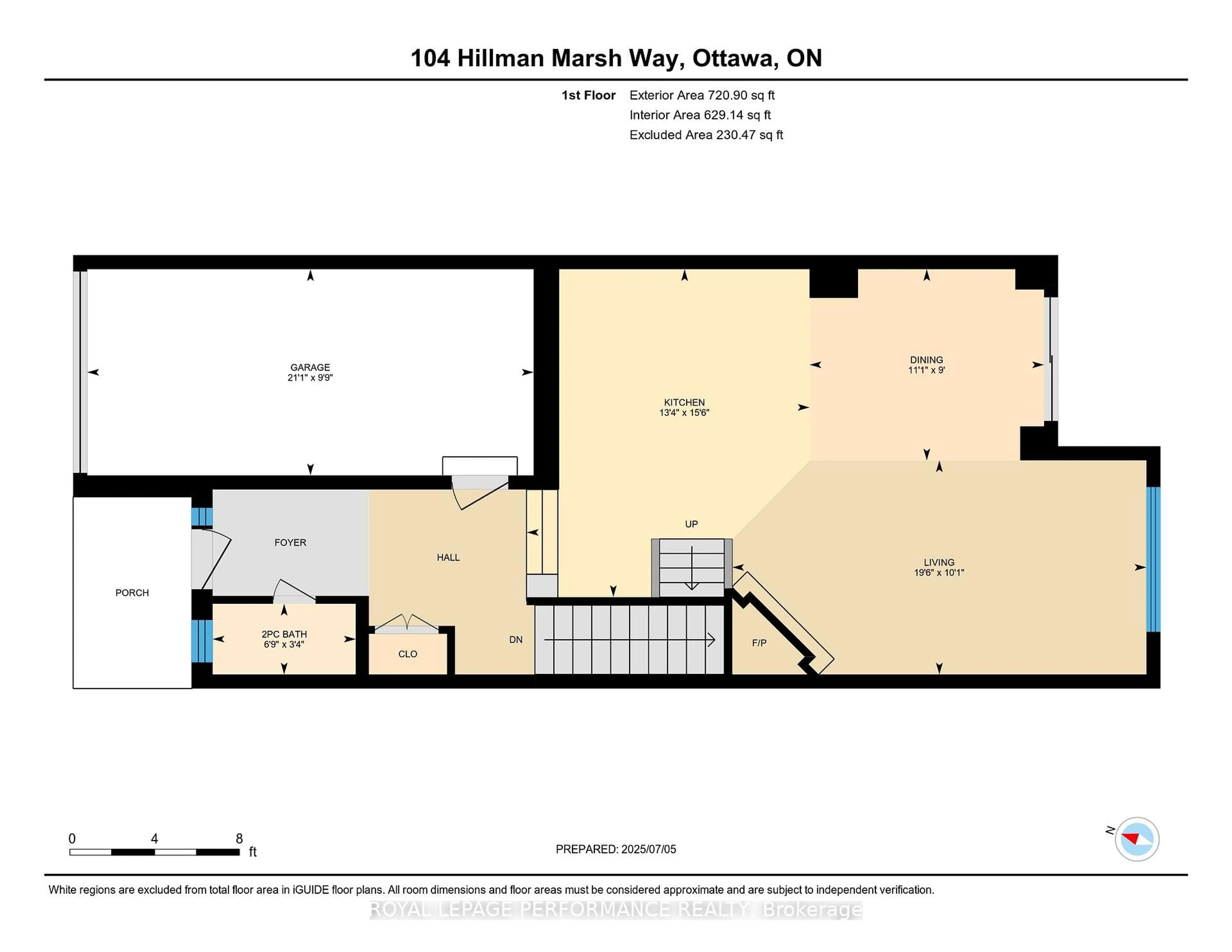 Floor plan for 104 Hillman Marsh Way, Ottawa Ontario K1T 0B1