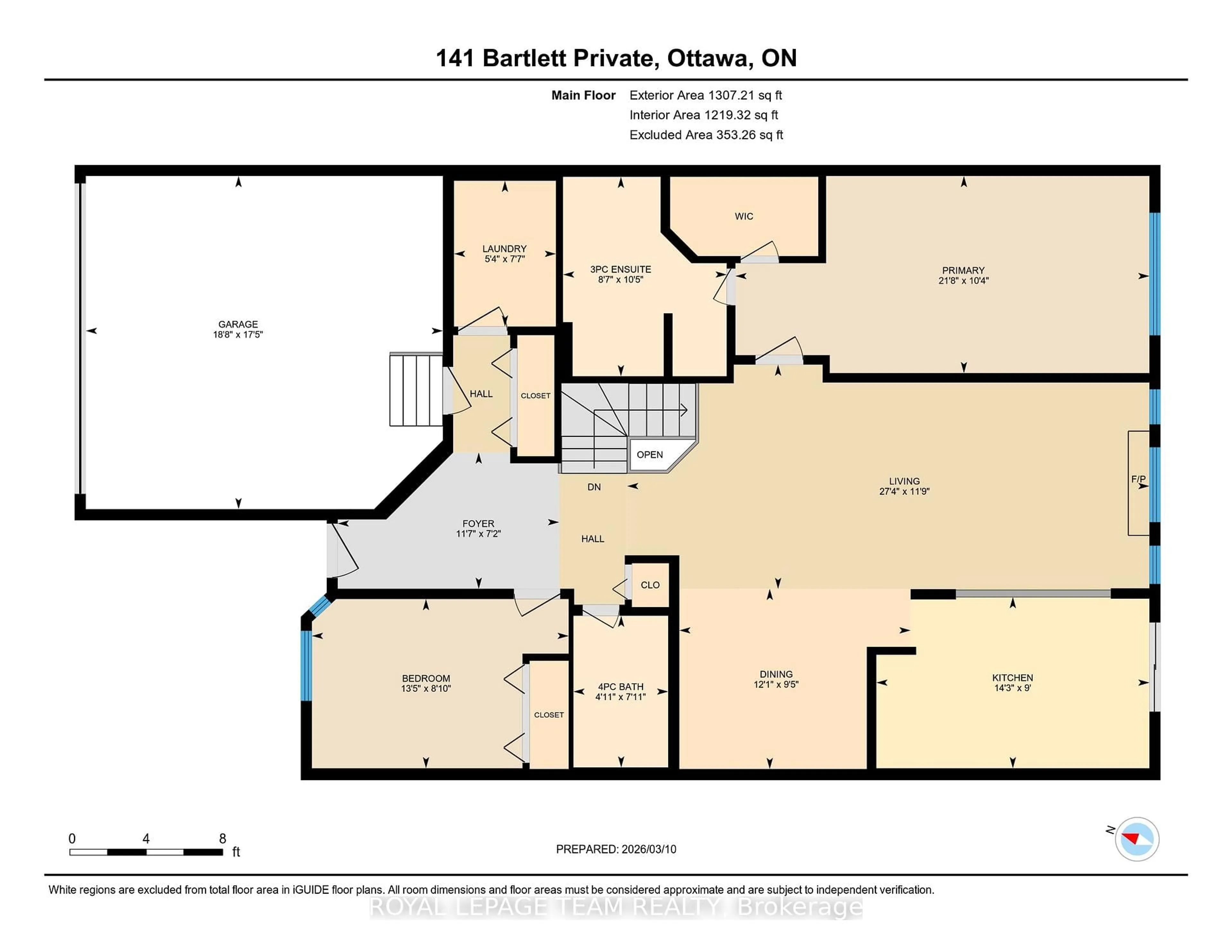 Floor plan for 114 Bartlett Private, Ottawa Ontario K1V 2A8