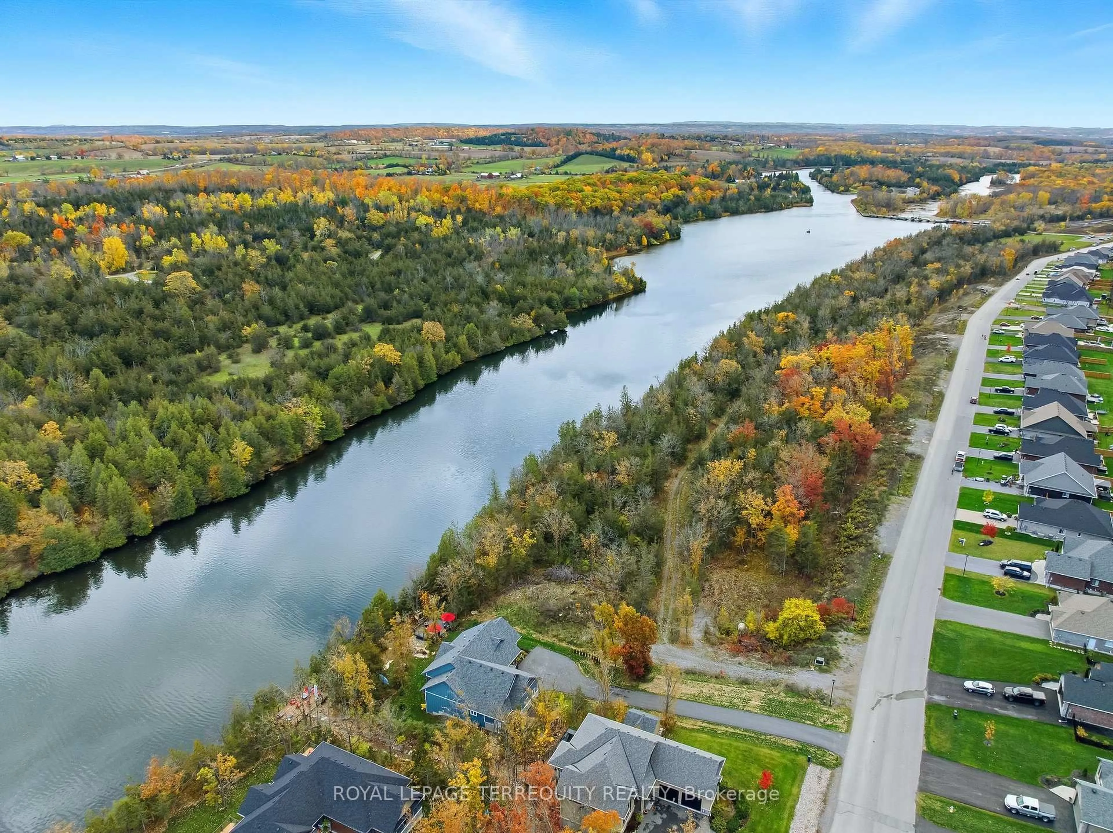 A pic from outside/outdoor area/front of a property/back of a property/a pic from drone, water/lake/river/ocean view for 5 Riverside Tr, Trent Hills Ontario K0L 1L0
