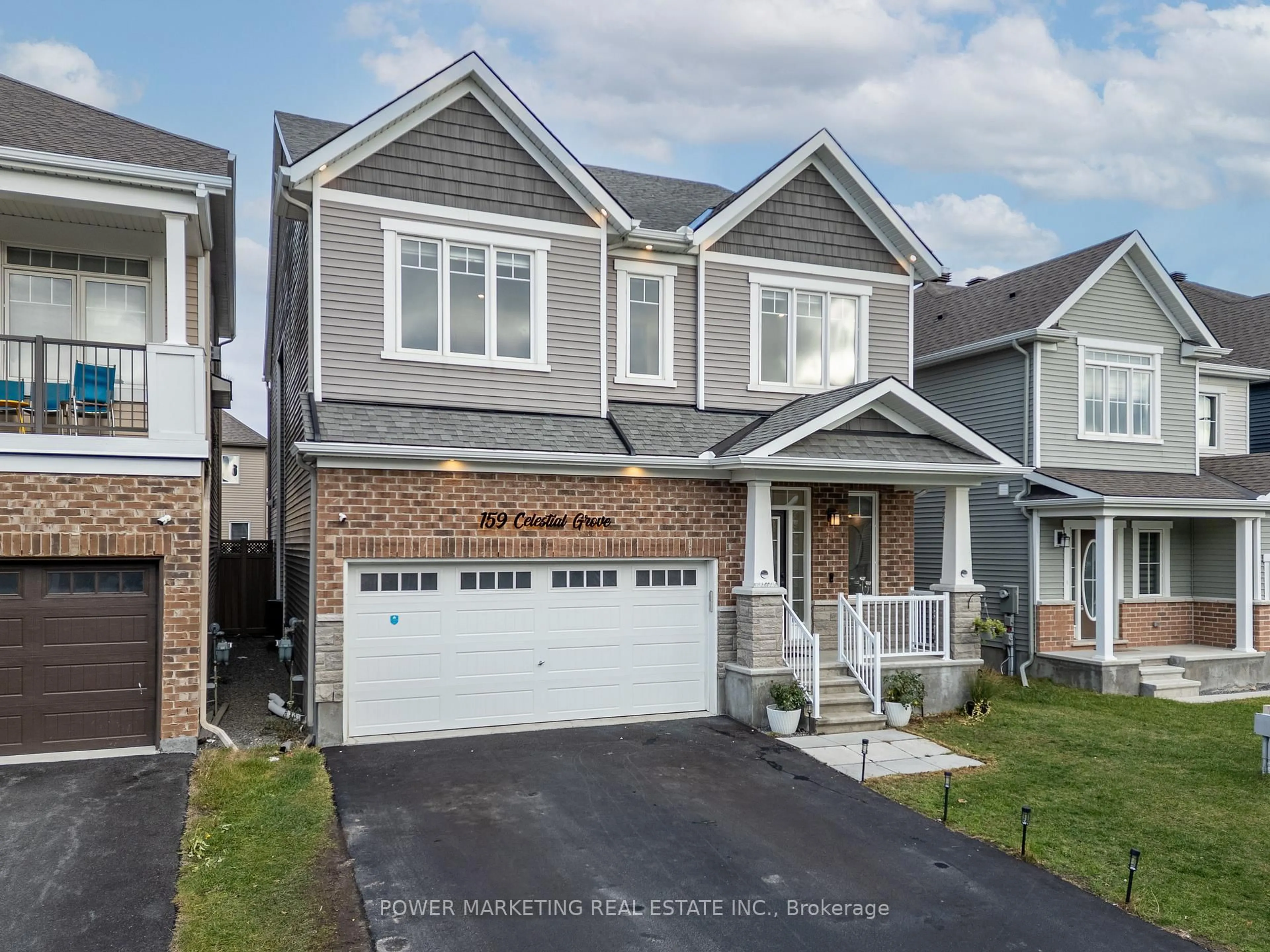 Home with vinyl exterior material, street for 159 CELESTIAL Grve, Ottawa Ontario K2J 6K6