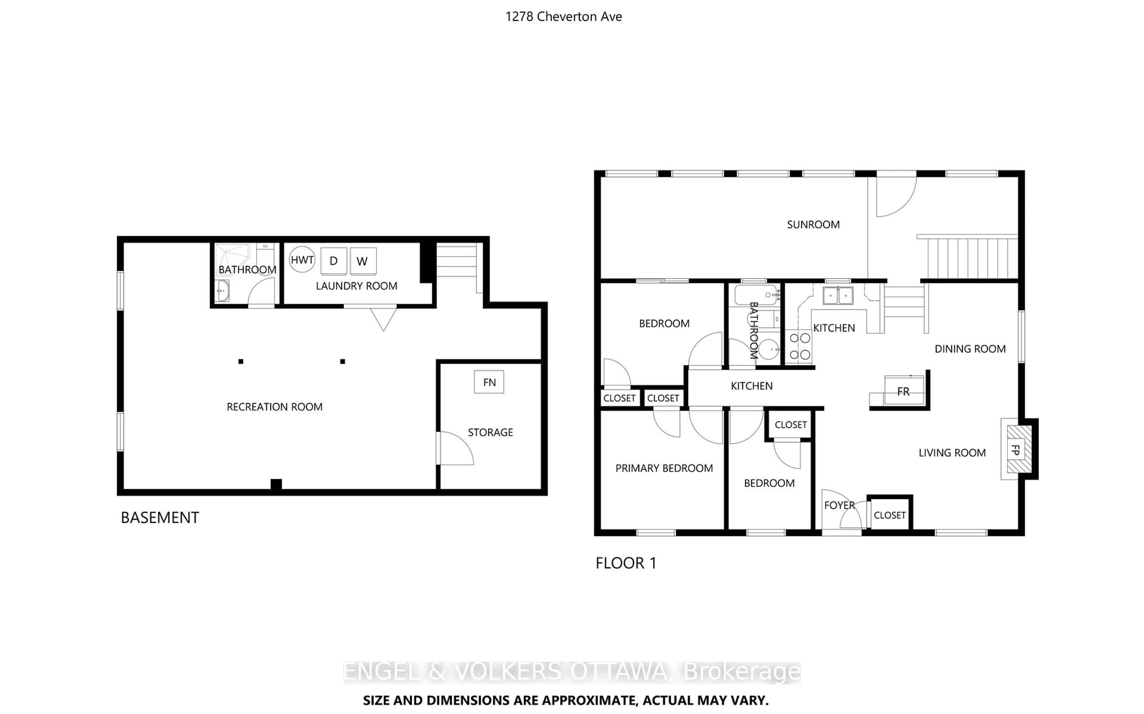 Floor plan for 1278 Cheverton Ave, Ottawa Ontario K1H 7P6