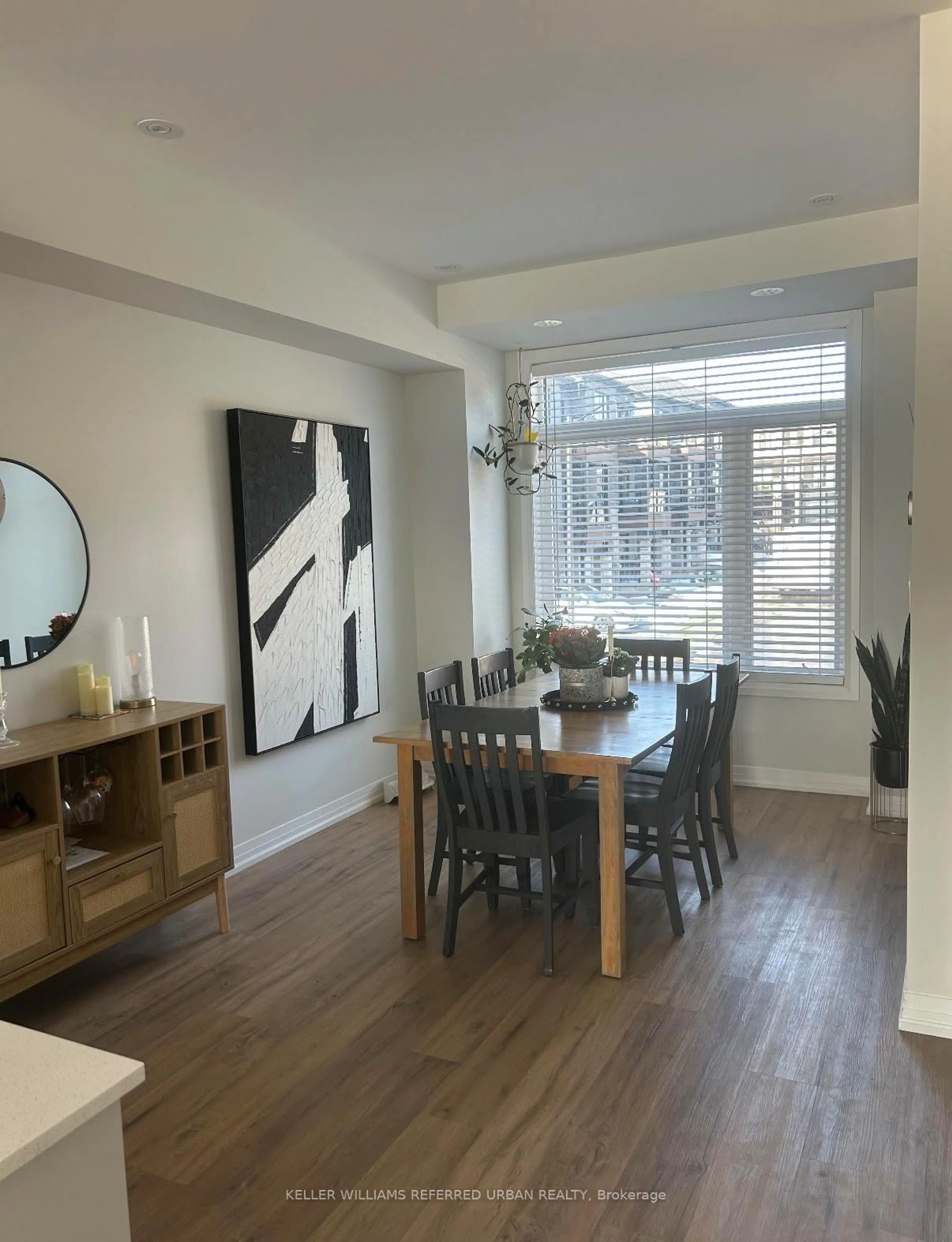 Dining room, wood/laminate floor for 155 Equestrian Way #99, Cambridge Ontario N3E 0E8