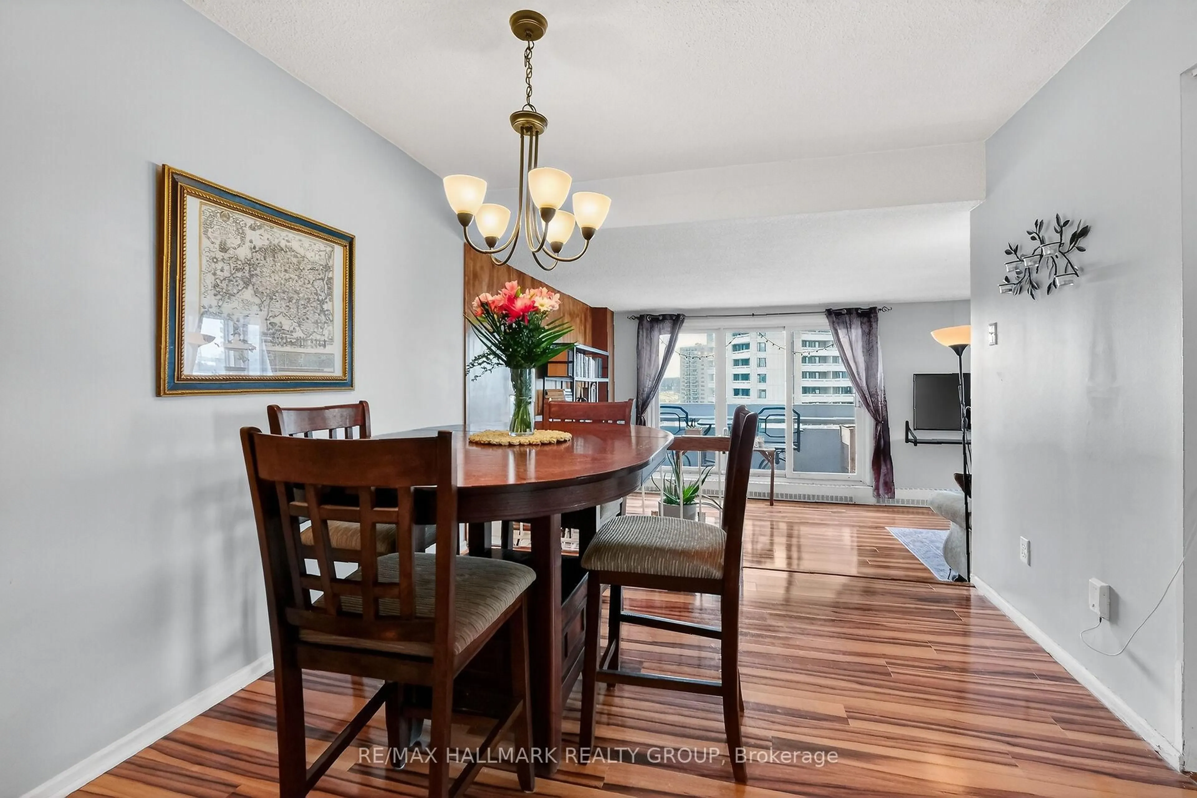 Dining room, wood/laminate floor for 1081 Ambleside Dr #1207, Ottawa Ontario K2B 8C8