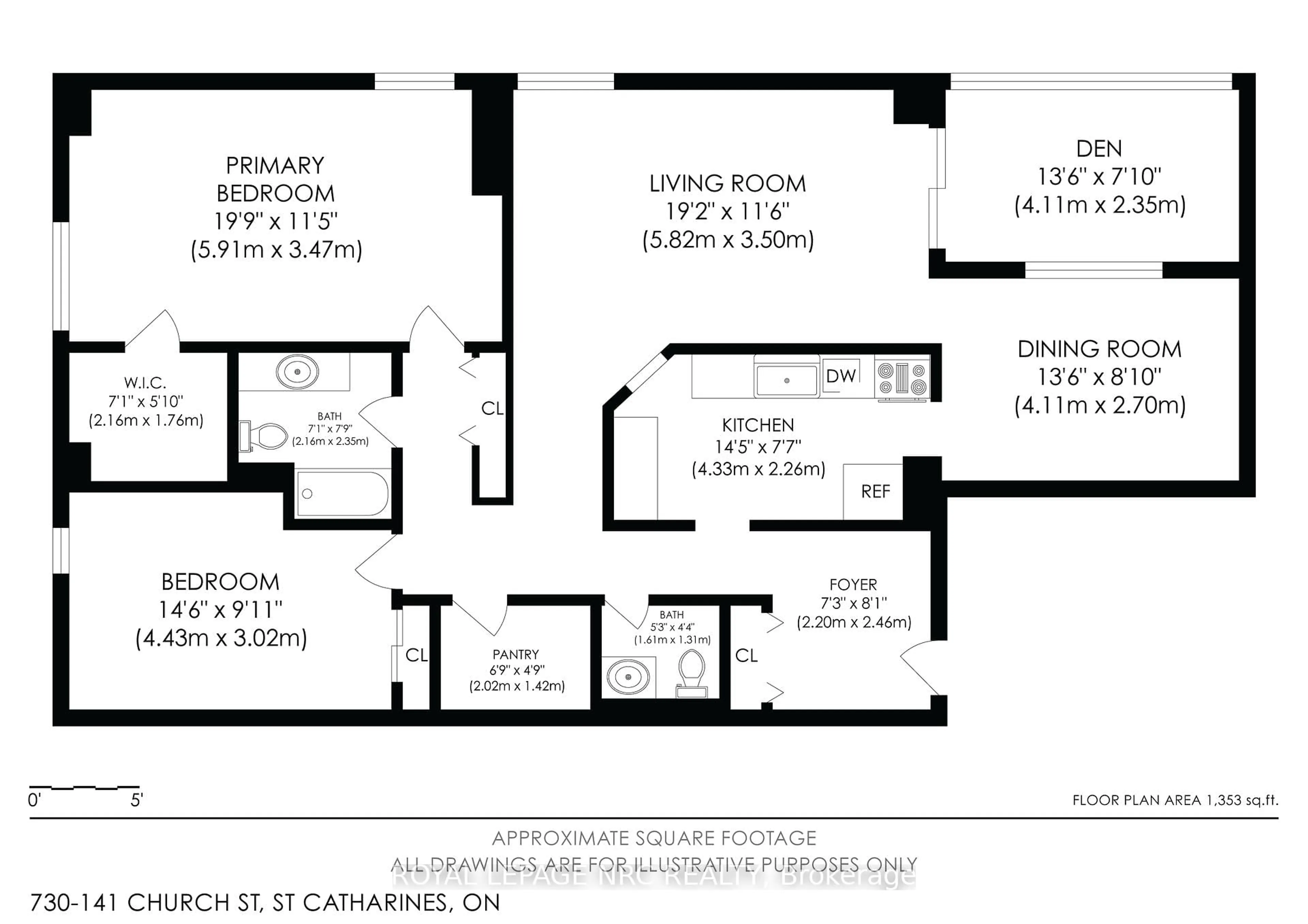 Floor plan for 141 Church St #703, St. Catharines Ontario L2R 7L7