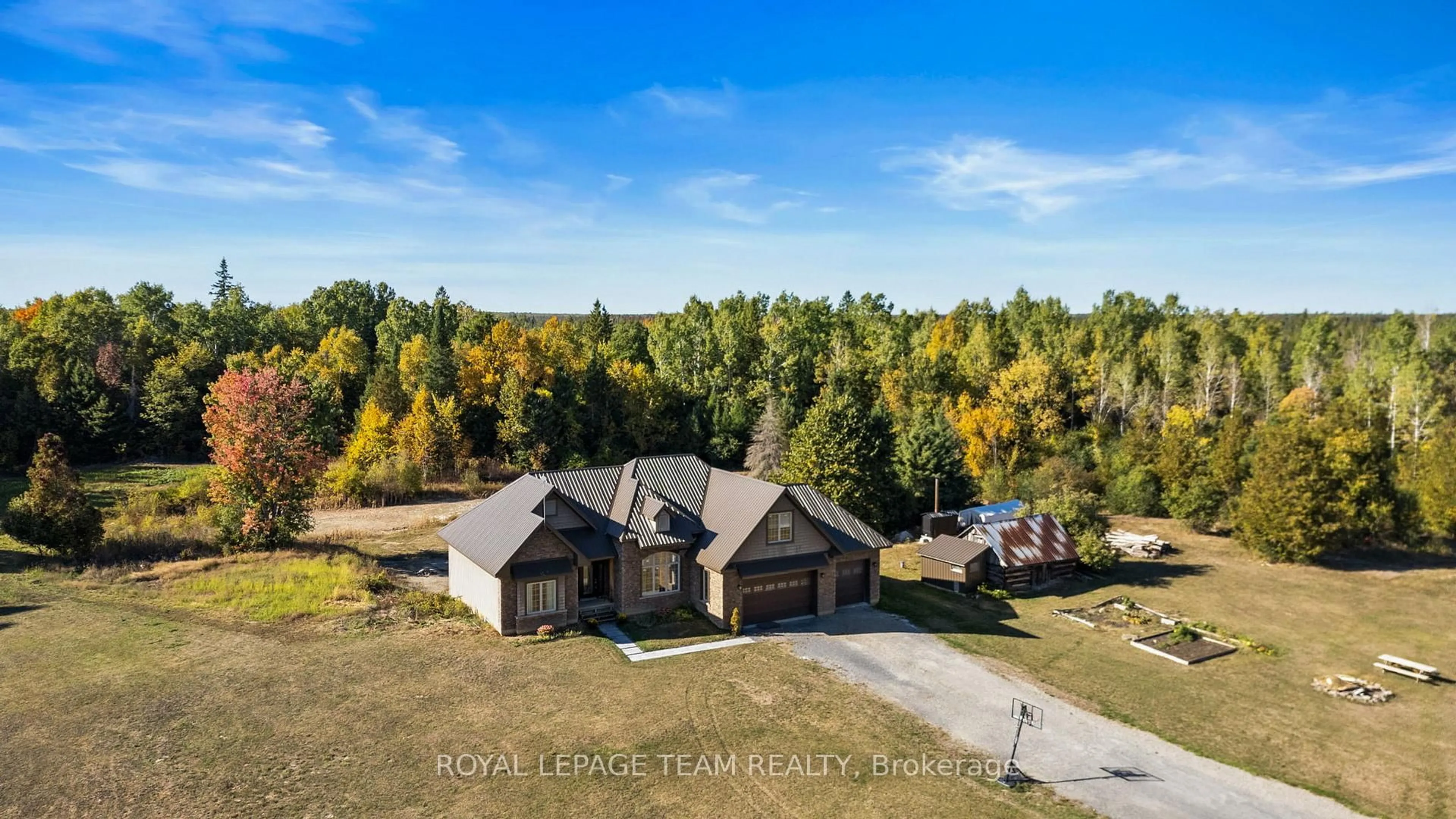 A pic from outside/outdoor area/front of a property/back of a property/a pic from drone, water/lake/river/ocean view for 450 Davis Side Rd, Smiths Falls Ontario K7A 4S7