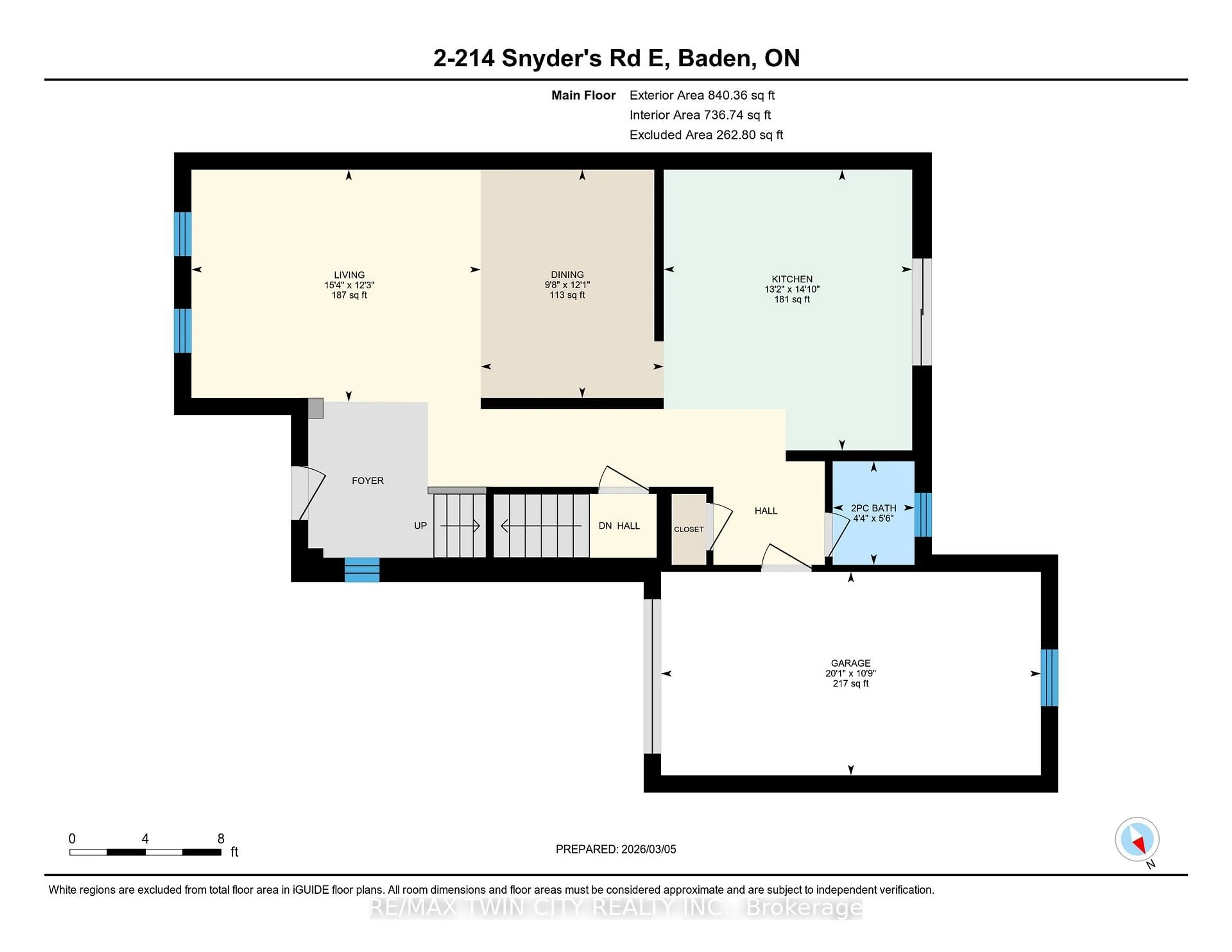 Floor plan for 214 Snyder's Rd #2, Wilmot Ontario N3A 0A6