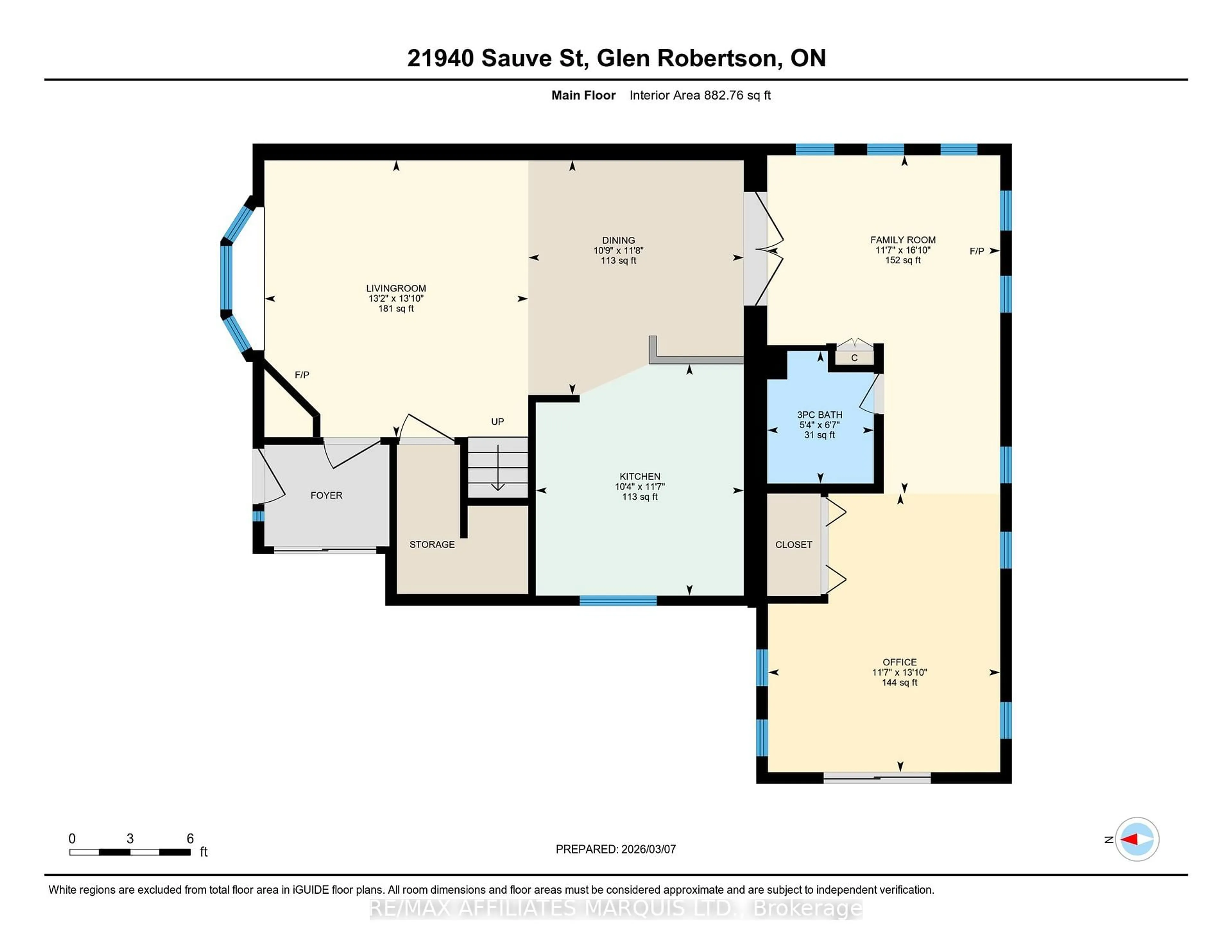 Floor plan for 21940 Sauve St, North Glengarry Ontario K0B 1H0