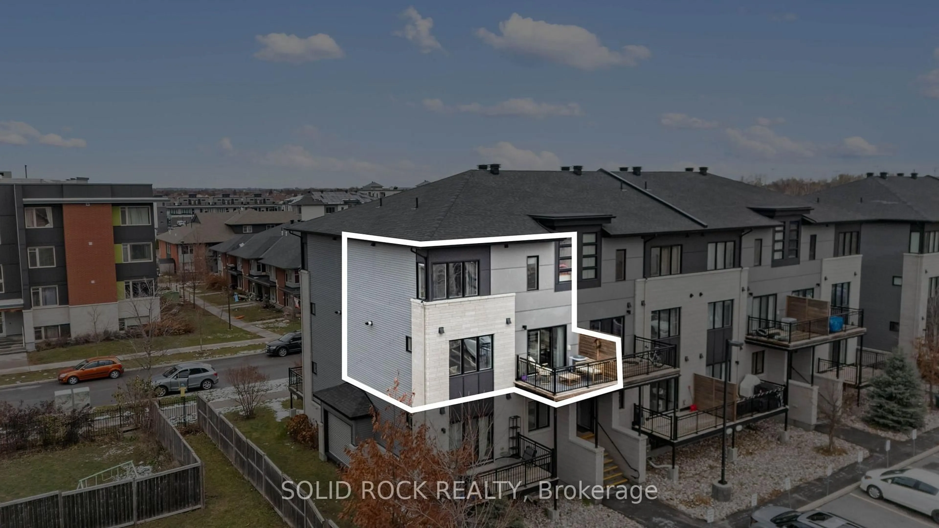 A pic from outside/outdoor area/front of a property/back of a property/a pic from drone, city buildings view from balcony for 442 Via Verona Ave #B, Ottawa Ontario K2J 6B3