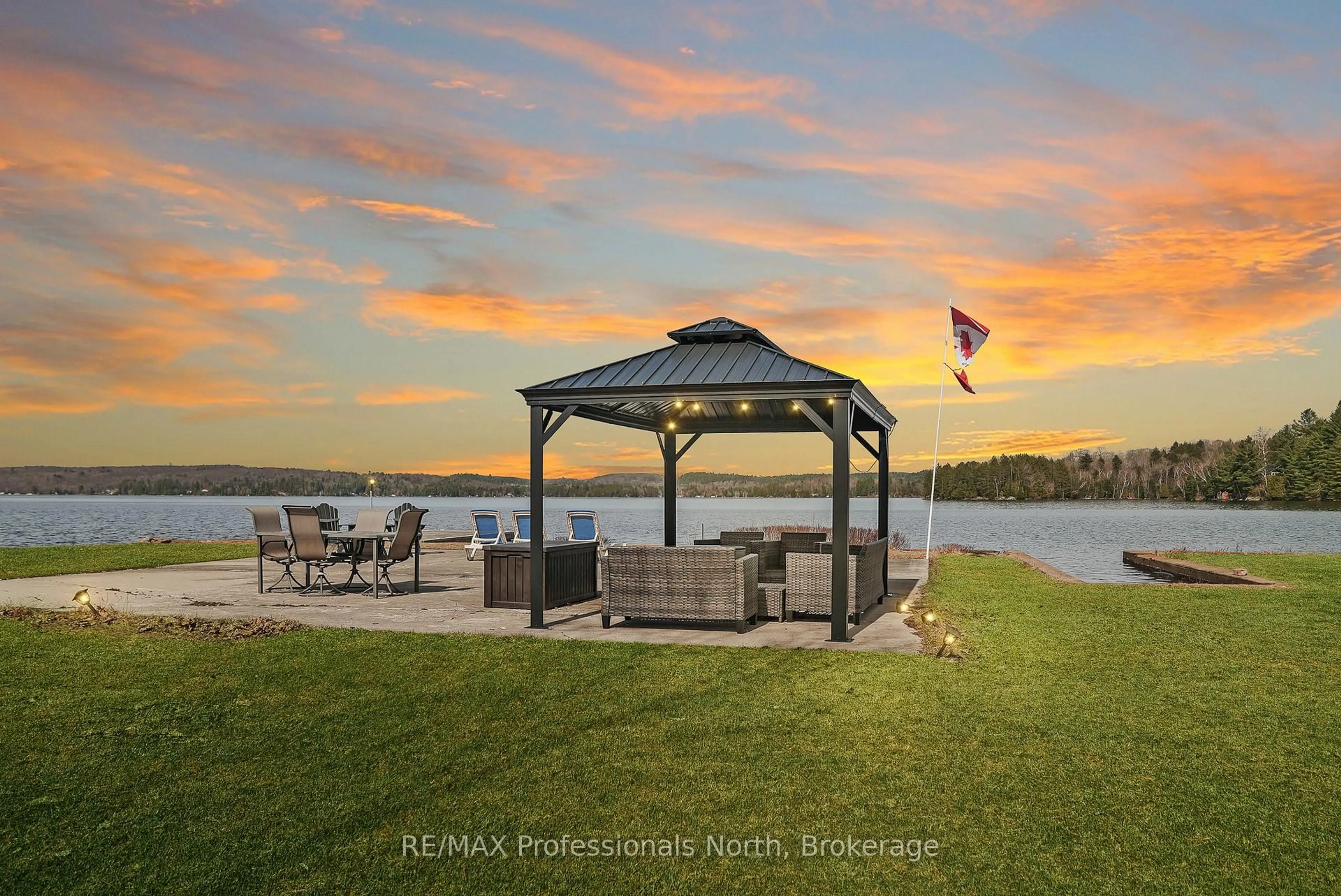 Patio, water/lake/river/ocean view for 1008 Cherokee Tr, Algonquin Highlands Ontario K0M 1J1