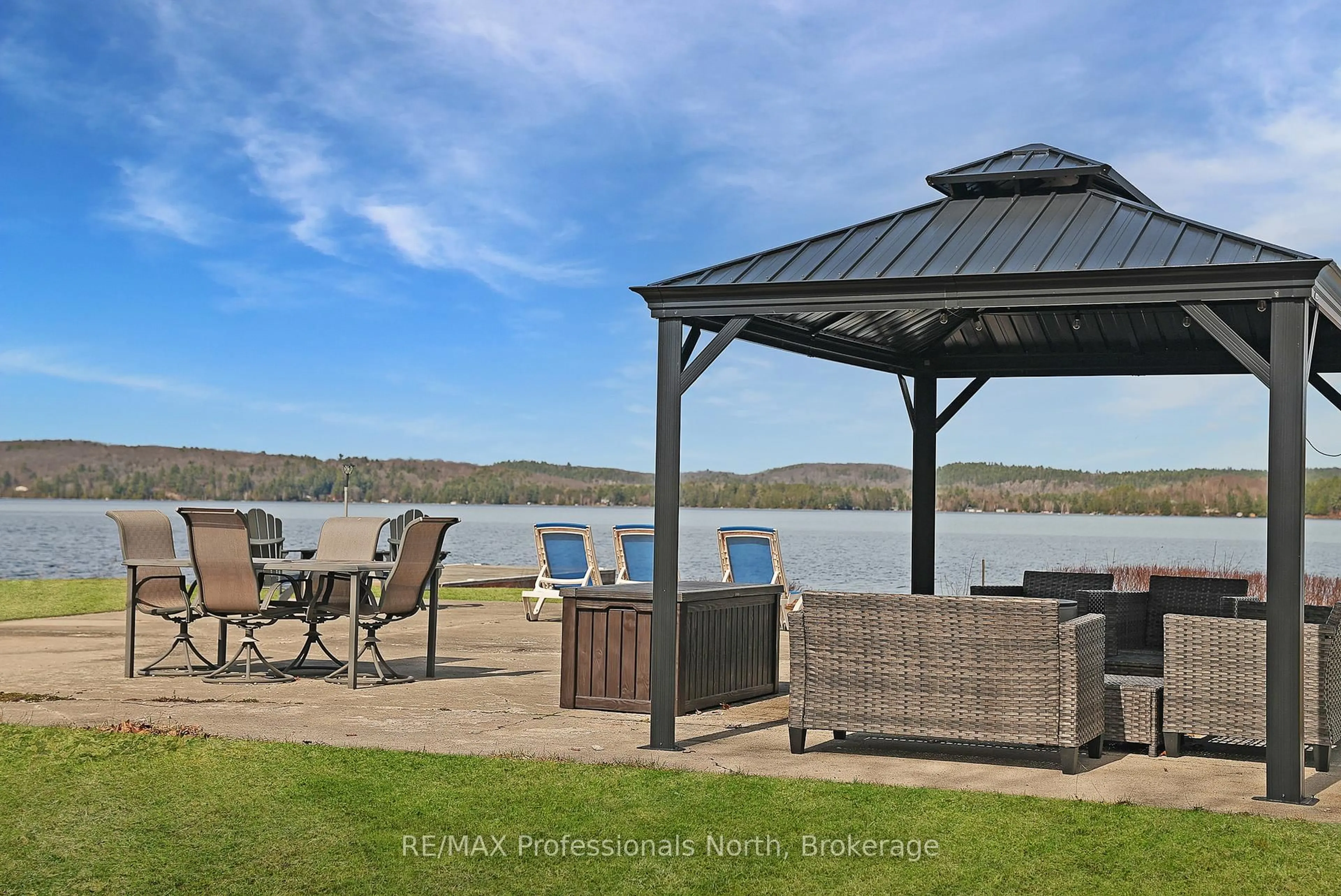 Patio, water/lake/river/ocean view for 1008 Cherokee Tr, Algonquin Highlands Ontario K0M 1J1