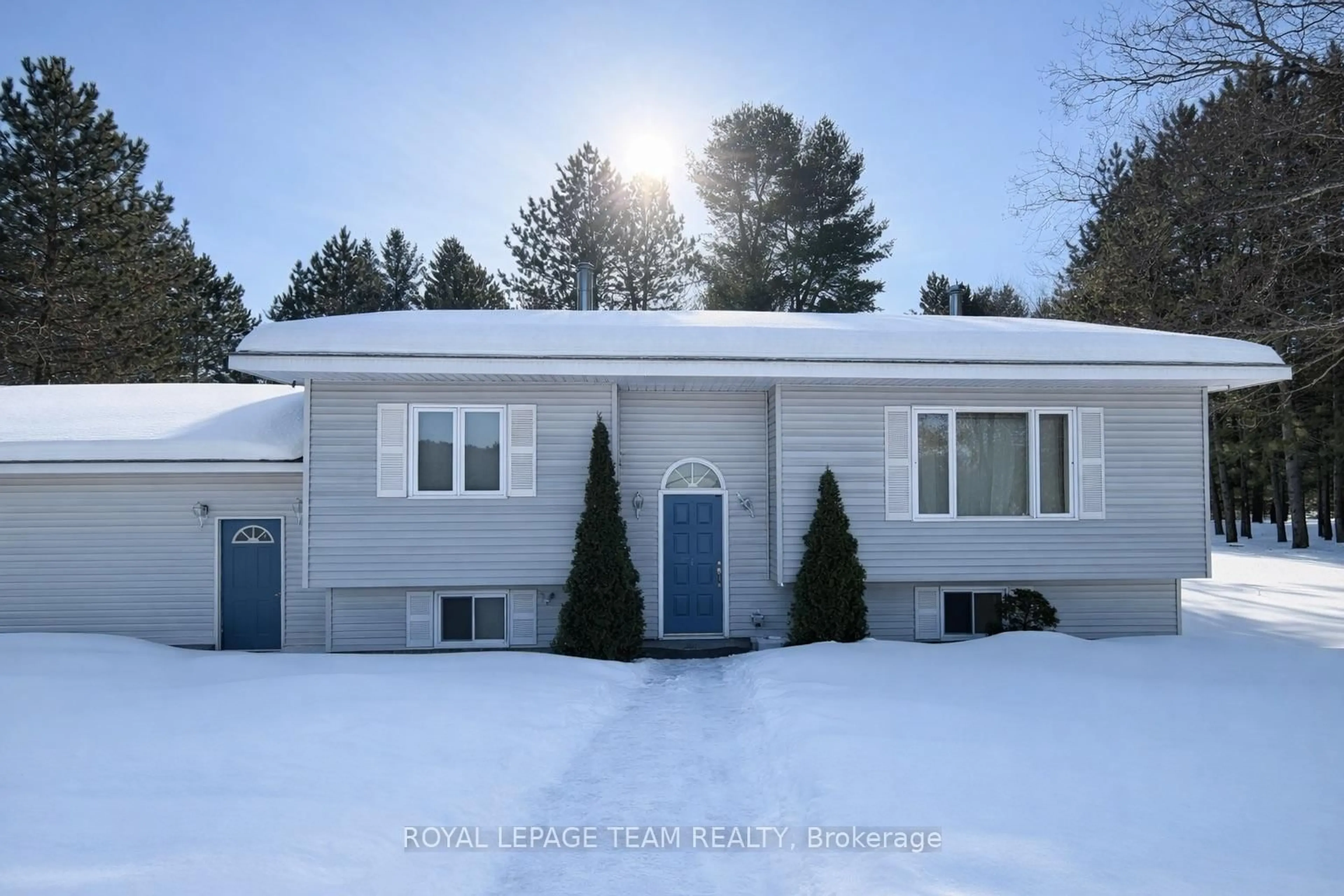 Home with vinyl exterior material, street for 1855 Old Barry's Bay Rd, L'Orignal Ontario K0B 1K0