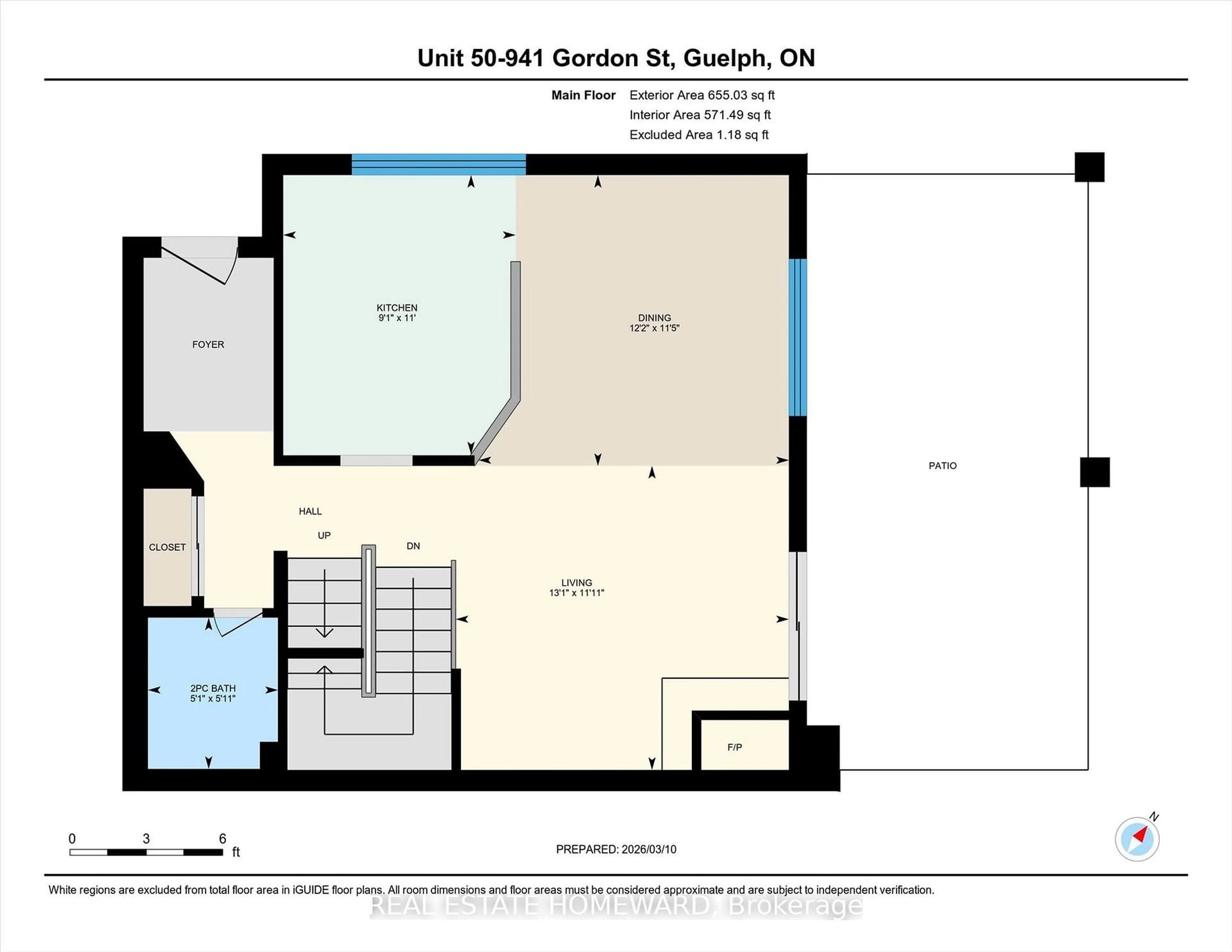 Floor plan for 941 Gordon St #50, Guelph Ontario N1G 4R9