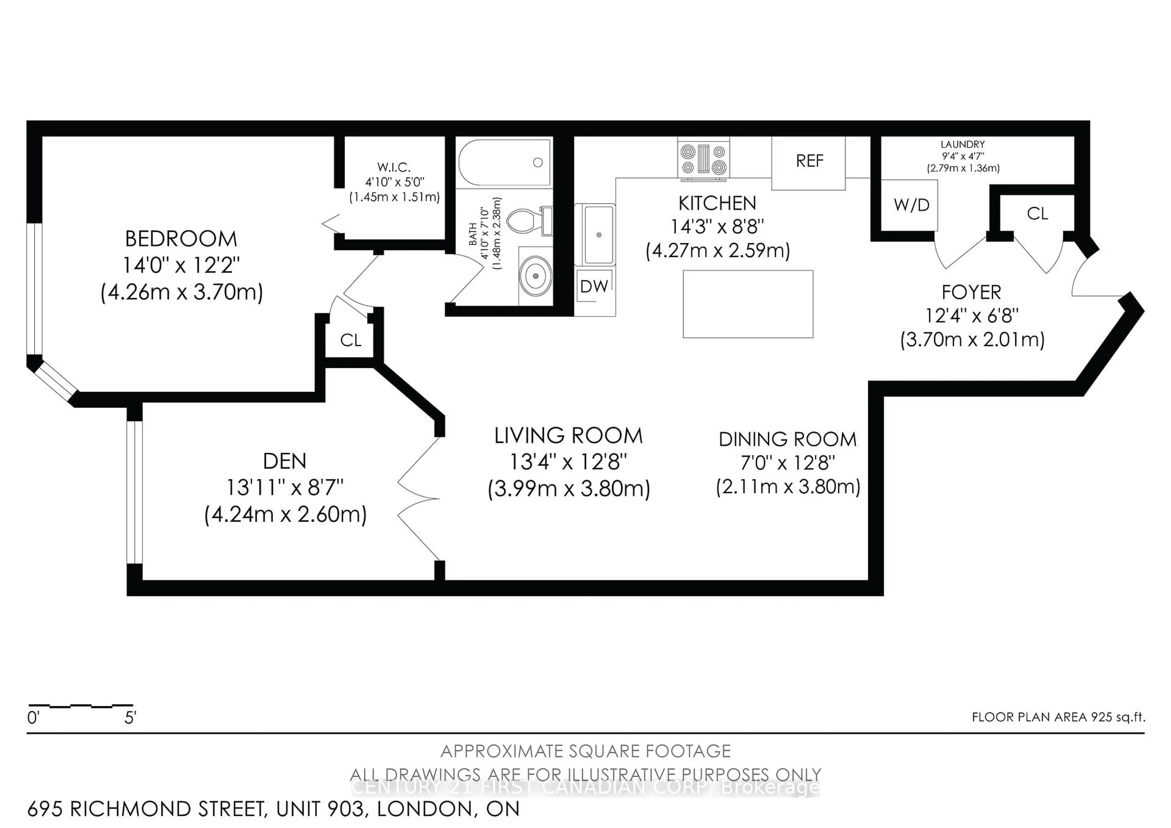 Floor plan for 695 RICHMOND St #903, London East Ontario N6A 5M8
