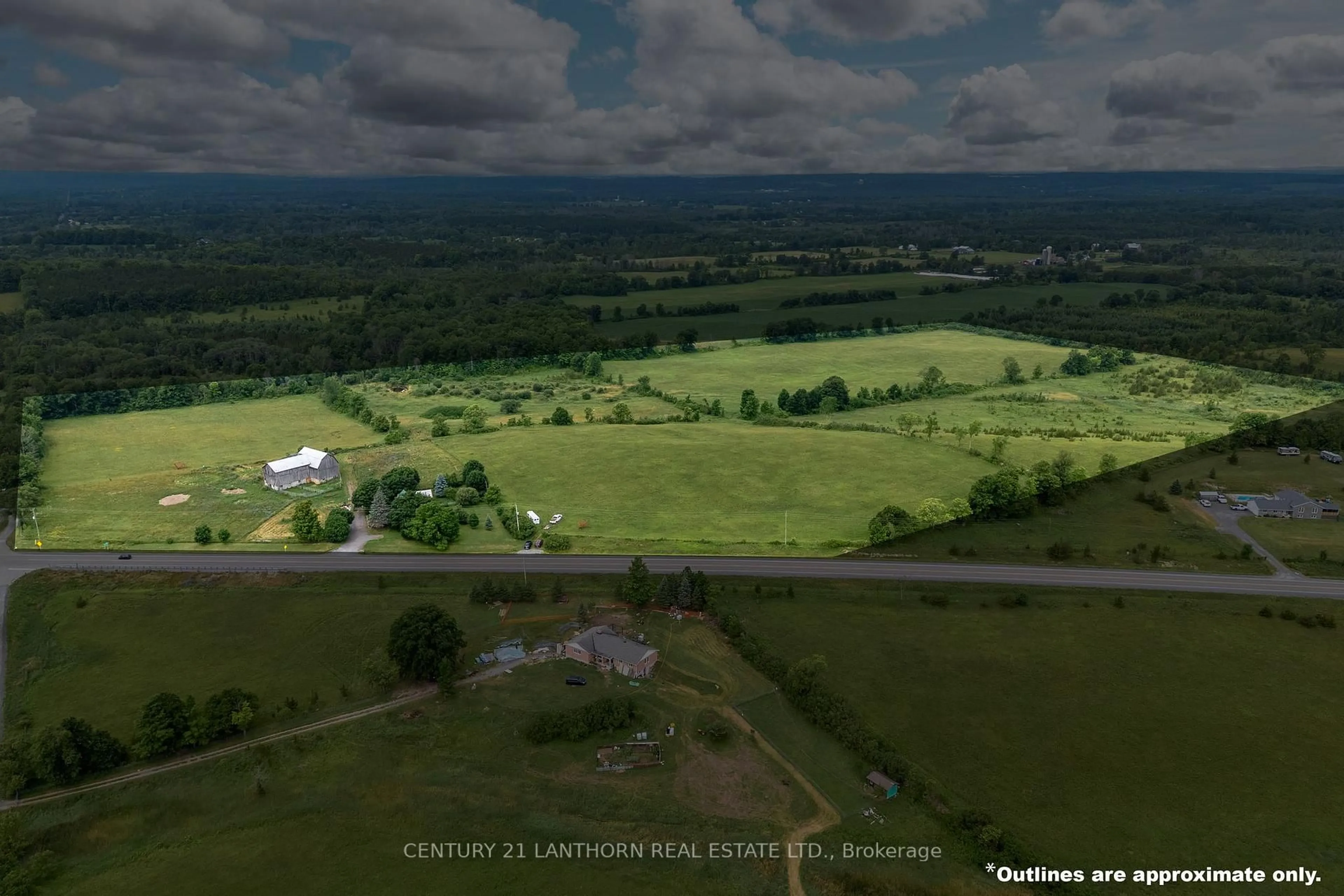 A pic from outside/outdoor area/front of a property/back of a property/a pic from drone, mountain view for 3525 Highway 37, Belleville Ontario K0K 2Y0