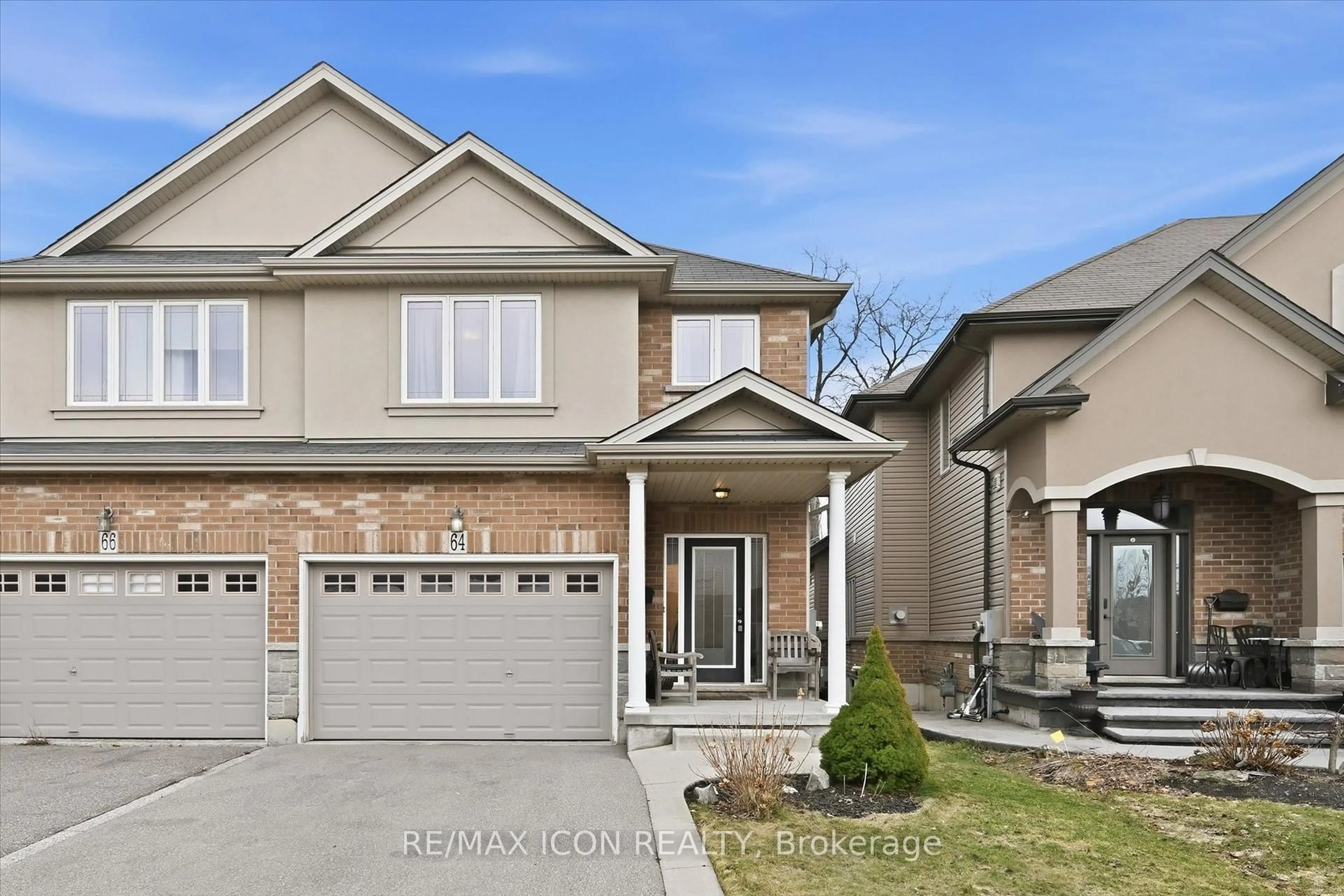 Home with brick exterior material, street for 64 Springvalley Cres, Hamilton Ontario L9C 7X3