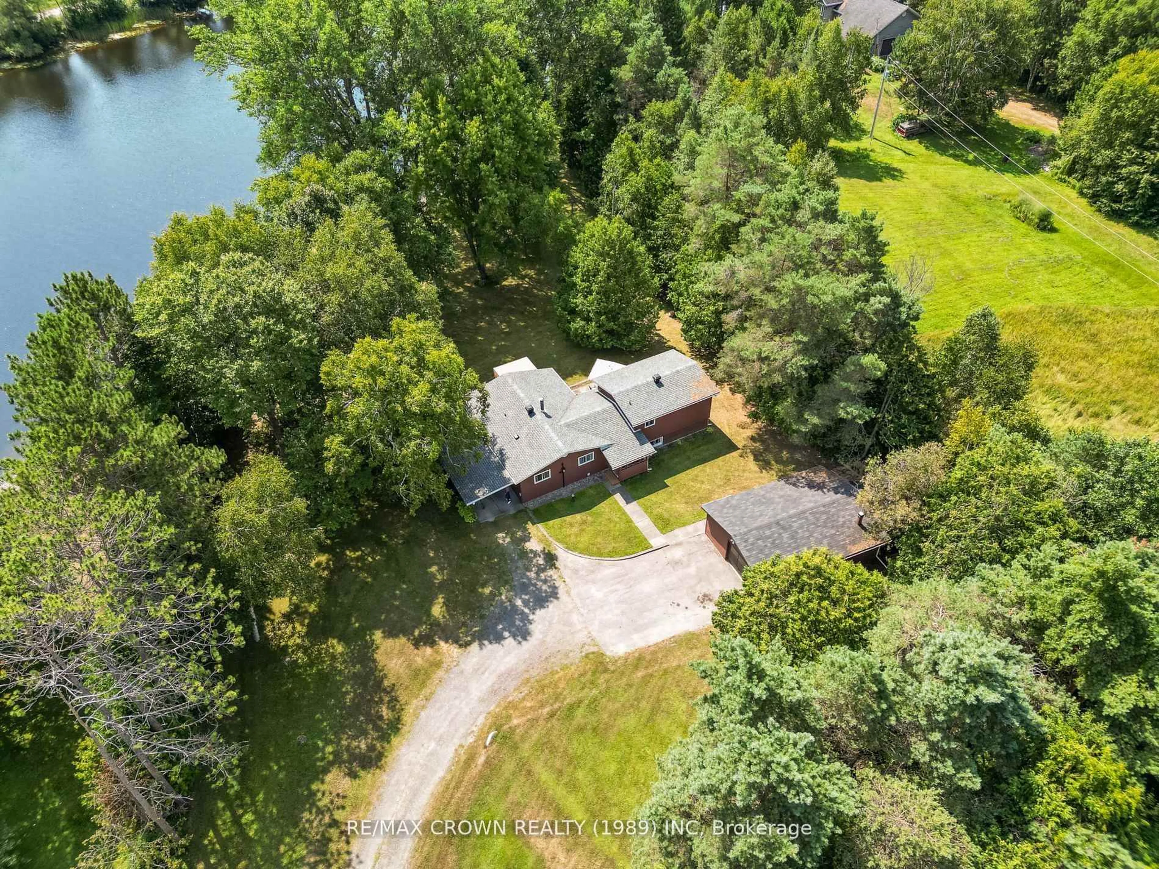 A pic from outside/outdoor area/front of a property/back of a property/a pic from drone, water/lake/river/ocean view for 796 Lalande Rd, West Nipissing Ontario P0H 2M0