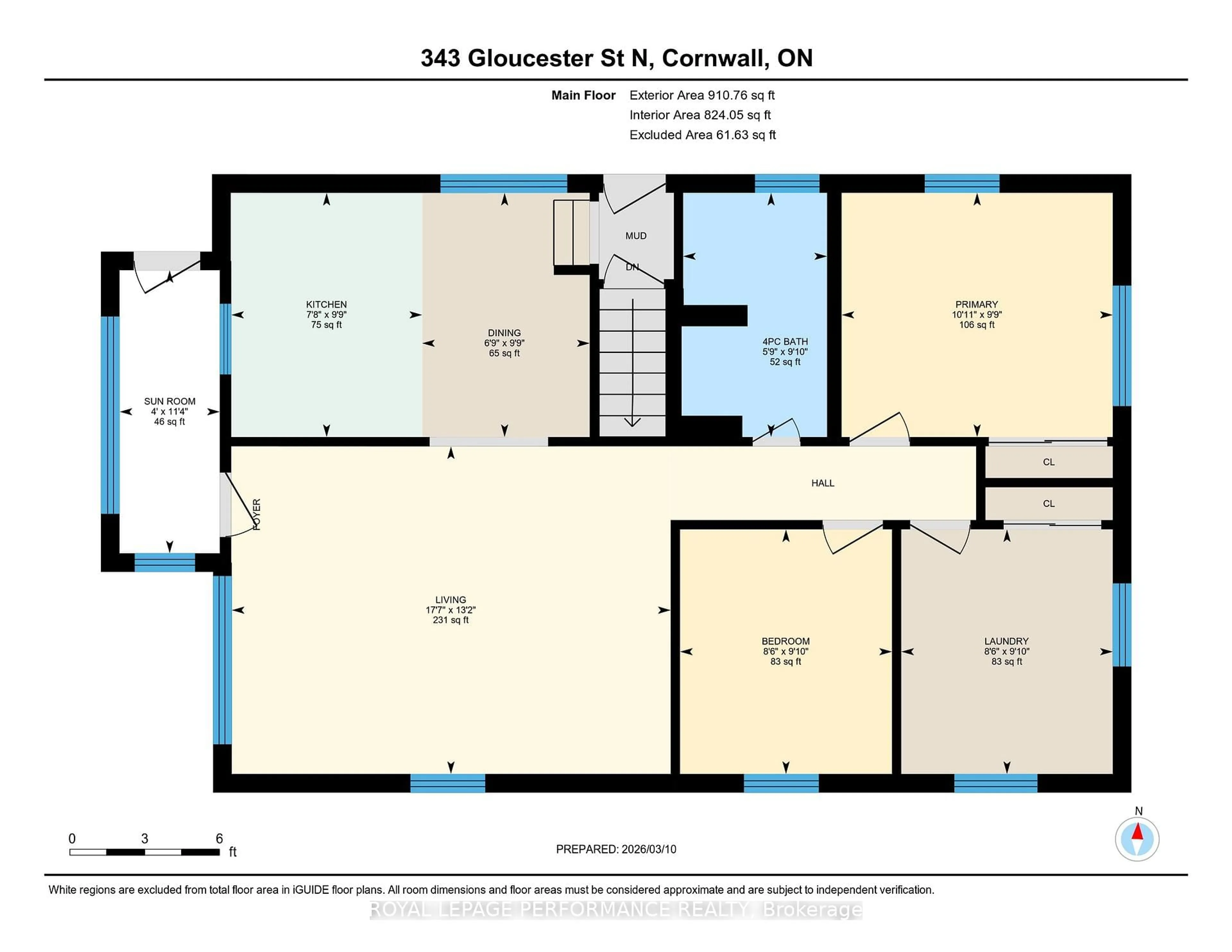 Floor plan for 343 Gloucester St, Cornwall Ontario K6H 3X1