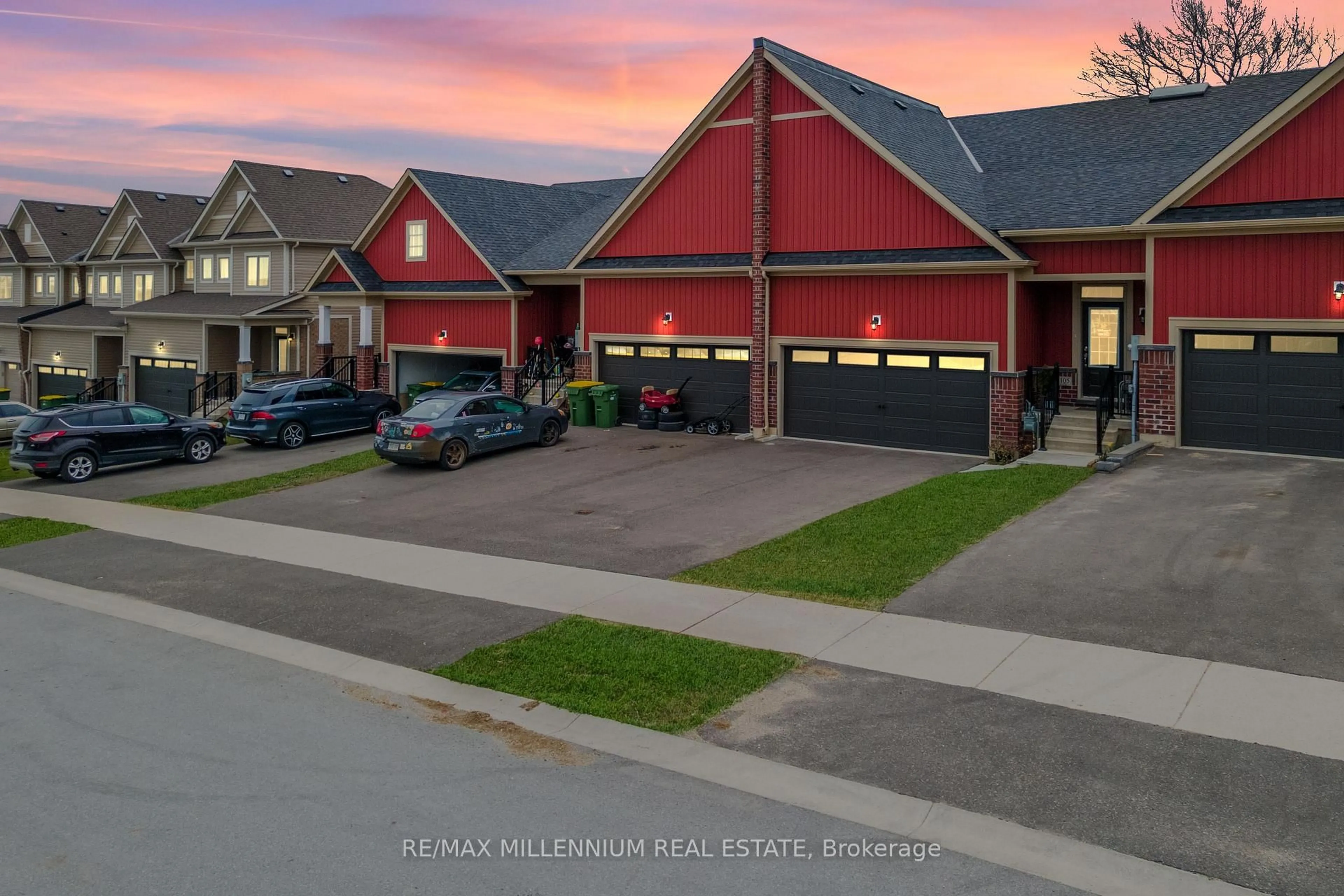 A pic from outside/outdoor area/front of a property/back of a property/a pic from drone, street for 105 Stonebrook Way, Grey Highlands Ontario N0C 1H0