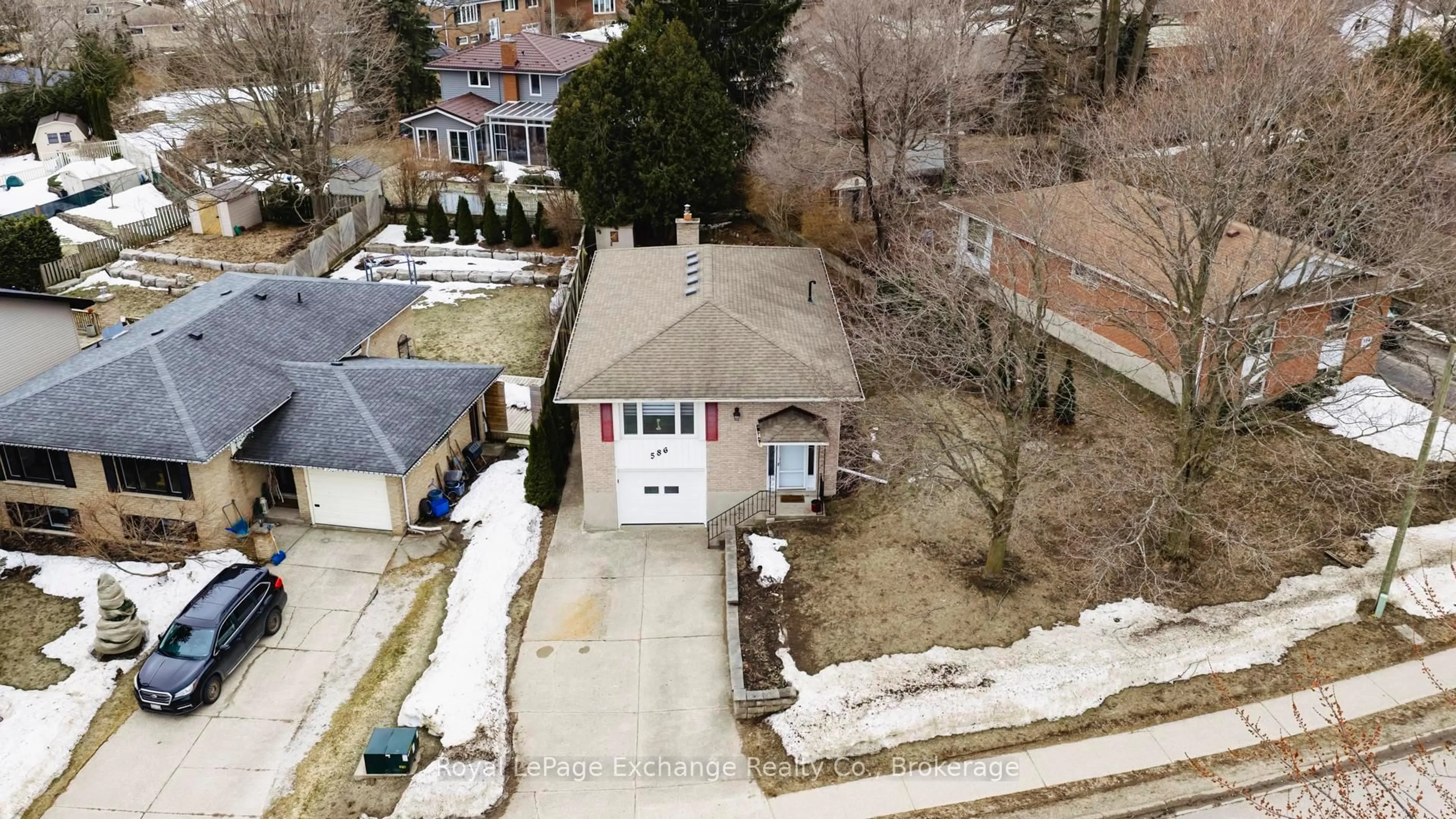 A pic from outside/outdoor area/front of a property/back of a property/a pic from drone, street for 586 Mill Creek Rd, Saugeen Shores Ontario N0H 2C4