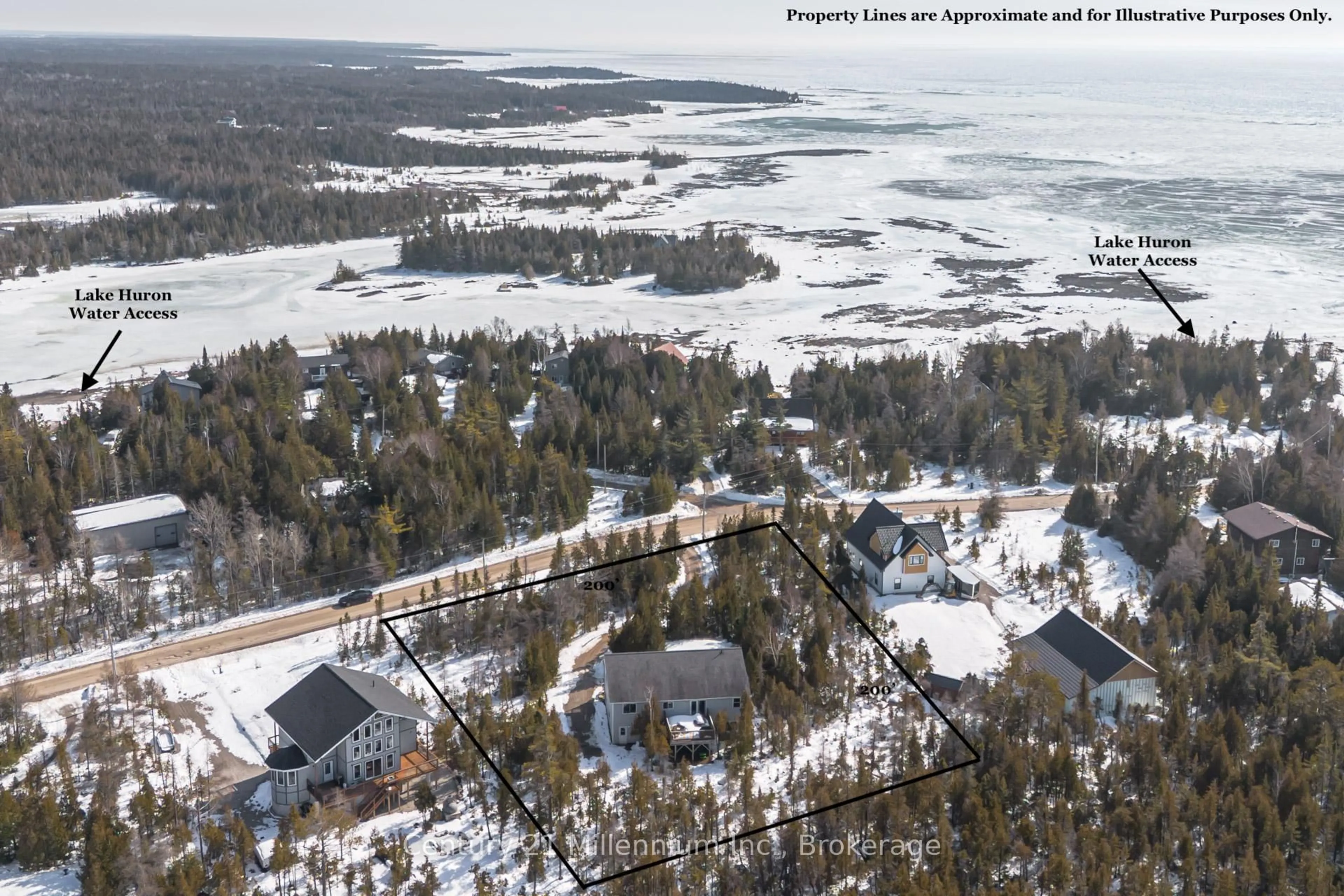 A pic from outside/outdoor area/front of a property/back of a property/a pic from drone, unknown for 62 McIvor Dr, Northern Bruce Peninsula Ontario N0H 1Z0