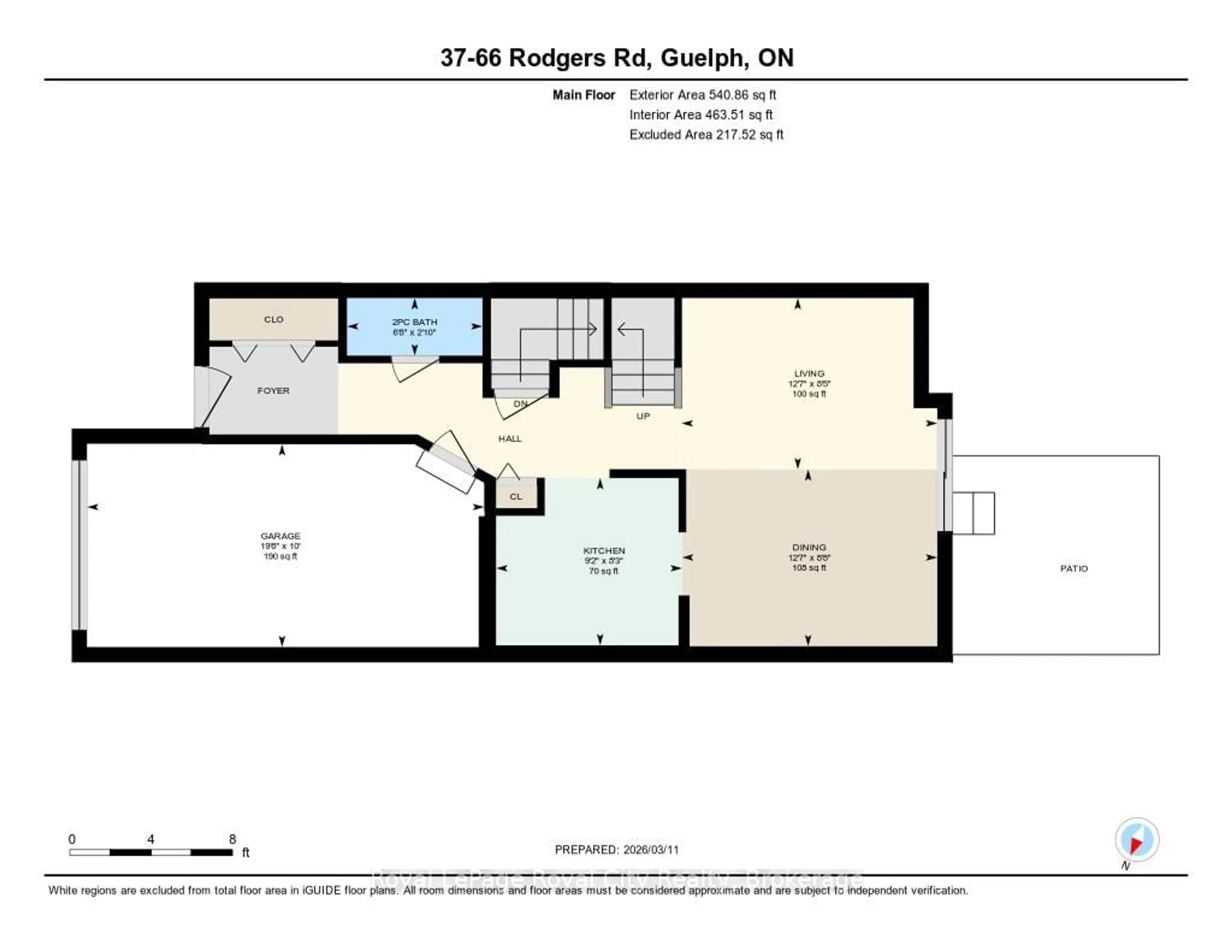 Floor plan for 66 Rodgers Rd #37, Guelph Ontario N1G 4Y5