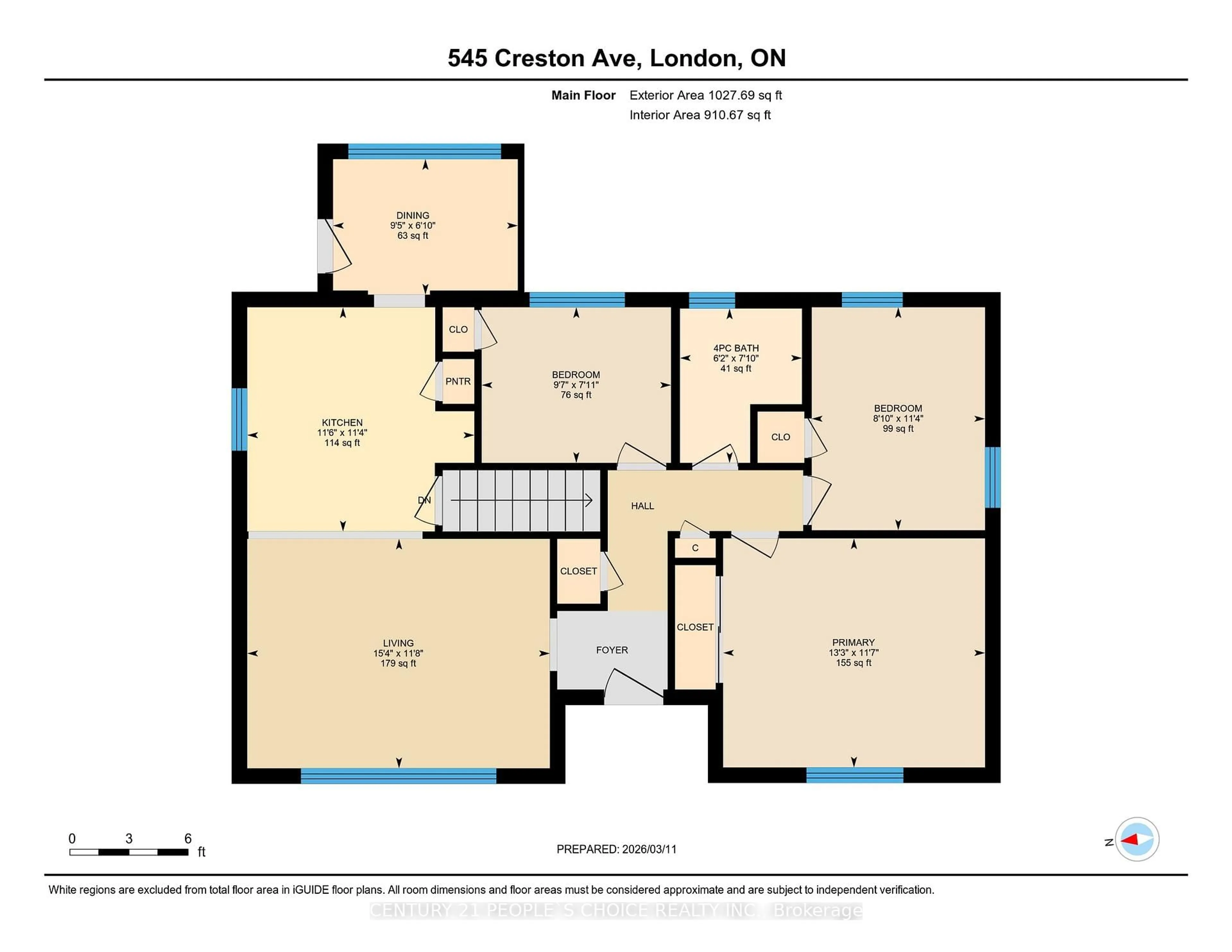 Floor plan for 545 CRESTON Ave, London South Ontario N6C 3A5