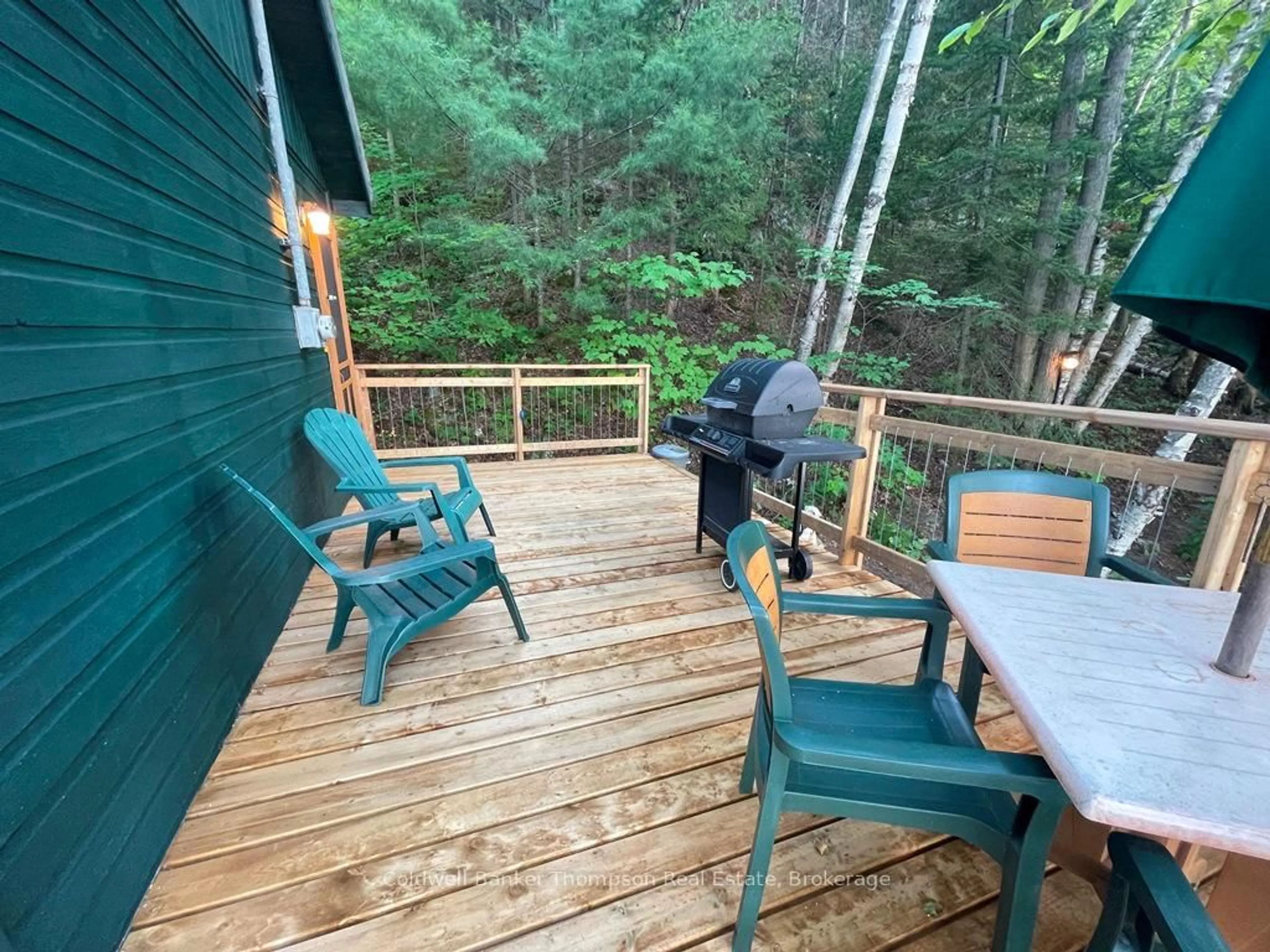 Patio, forest/trees view for 19WA Pool Lake, Strong Ontario P0A 1Z0