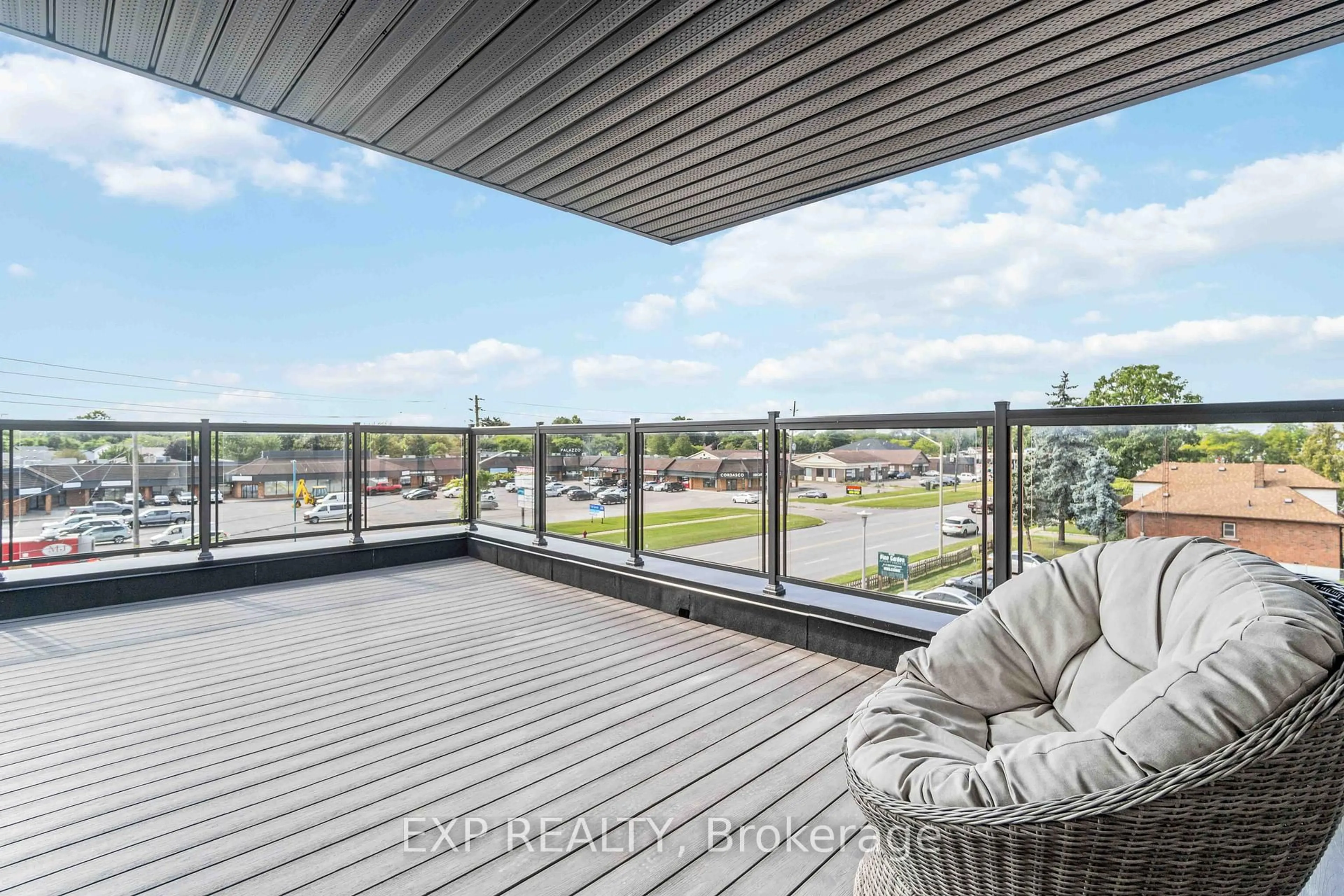 Balcony in the apartment, city buildings view from balcony for 6065 Mcleod Rd #312, Niagara Falls Ontario L2G 0Z7