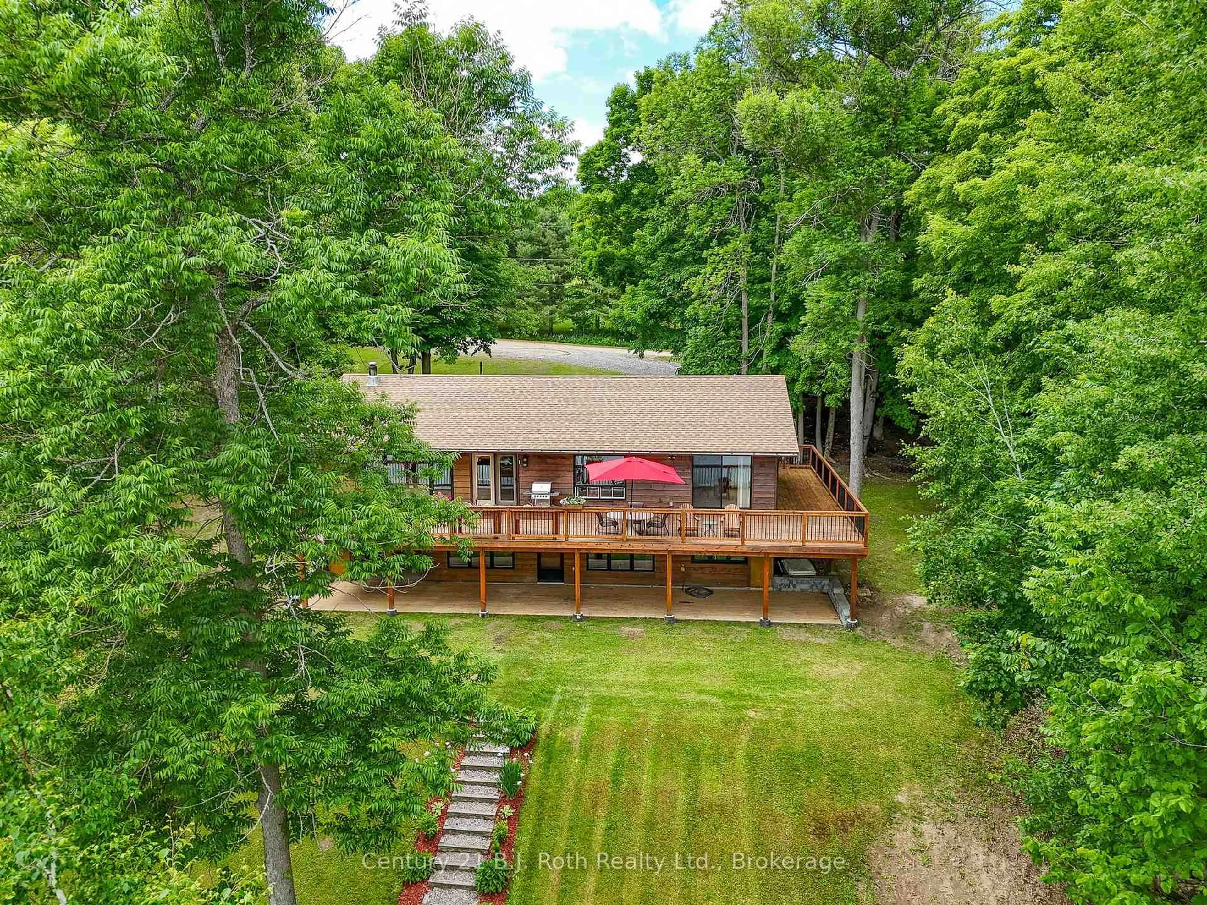 A pic from outside/outdoor area/front of a property/back of a property/a pic from drone, forest/trees view for 169 ODD'S Dr, Parry Sound Remote Area Ontario P0H 2R0