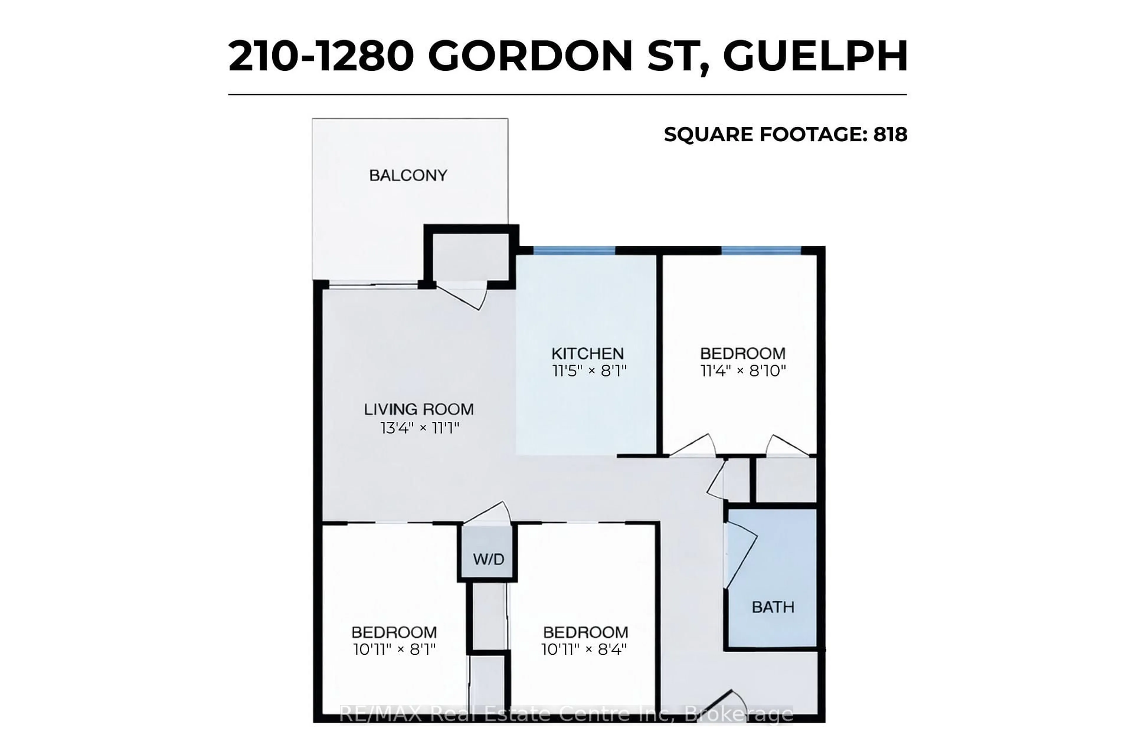 Floor plan for 1280 Gordon St #210, Guelph Ontario N1L 0N6