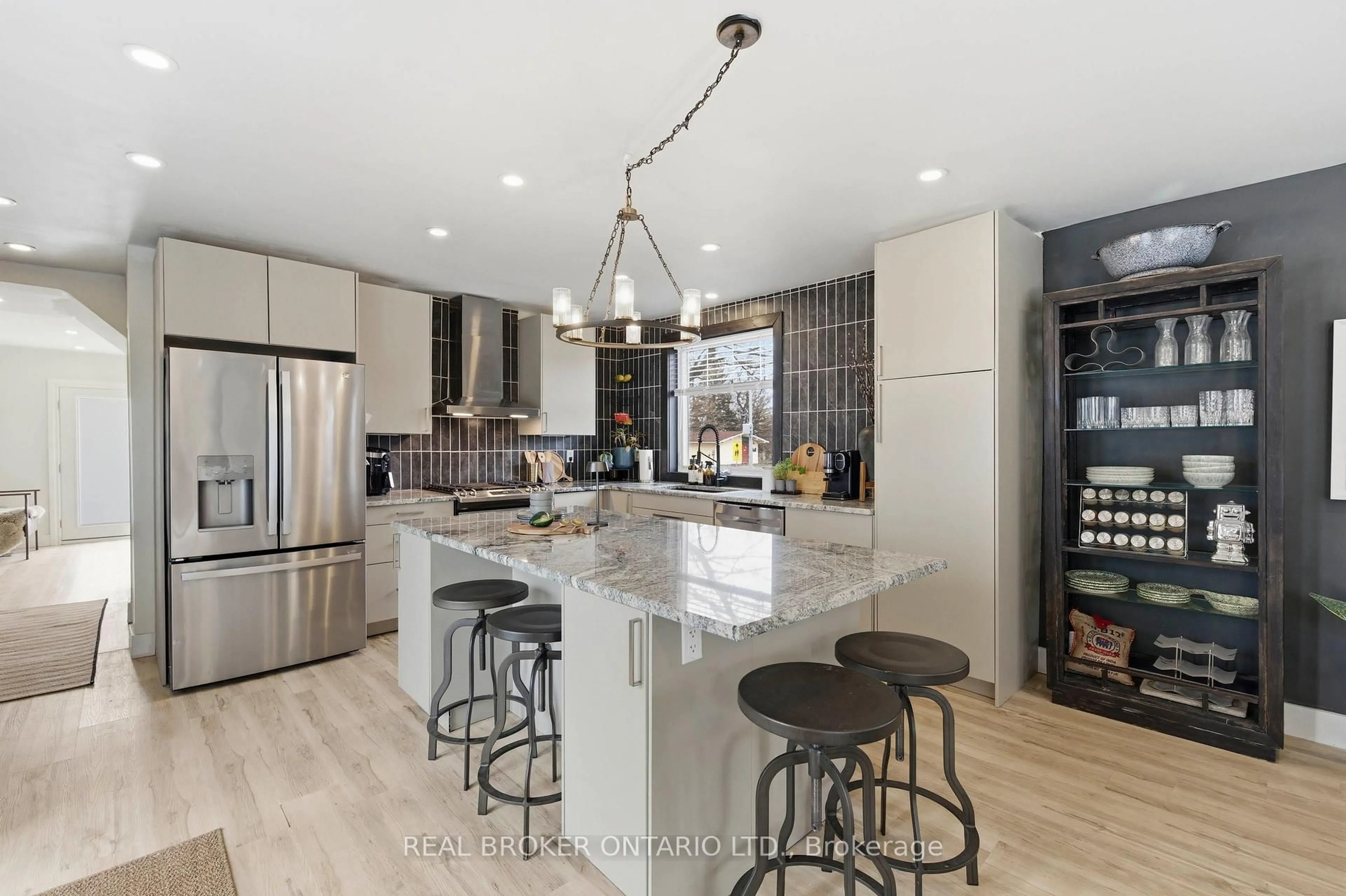 Contemporary kitchen, ceramic/tile floor for 1043 Queens Bush Rd, Wellesley Ontario N1B 2T0