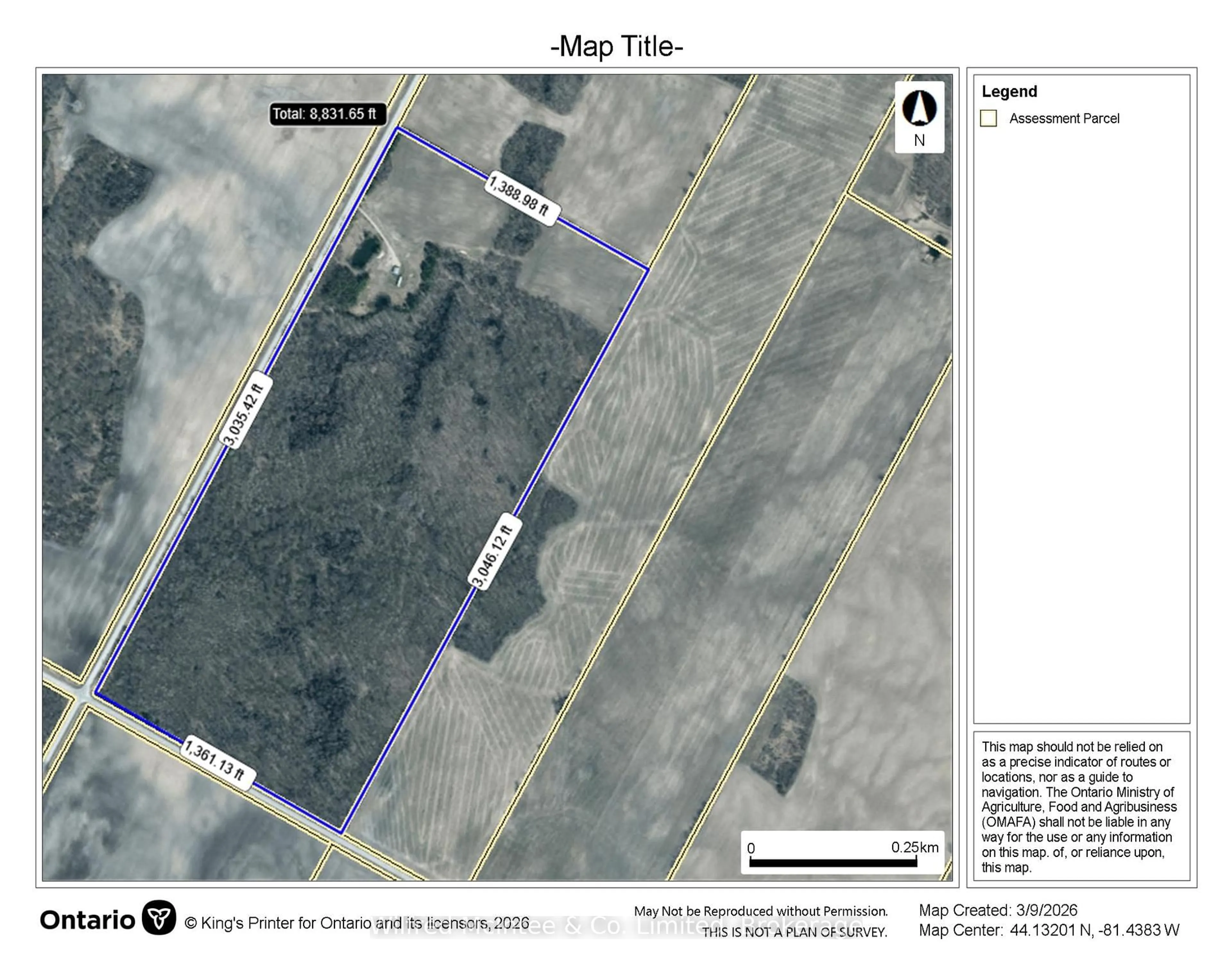 Picture of a map for 1984 kincardine Kinloss St, Huron-Kinloss Ontario N2Z 2X4