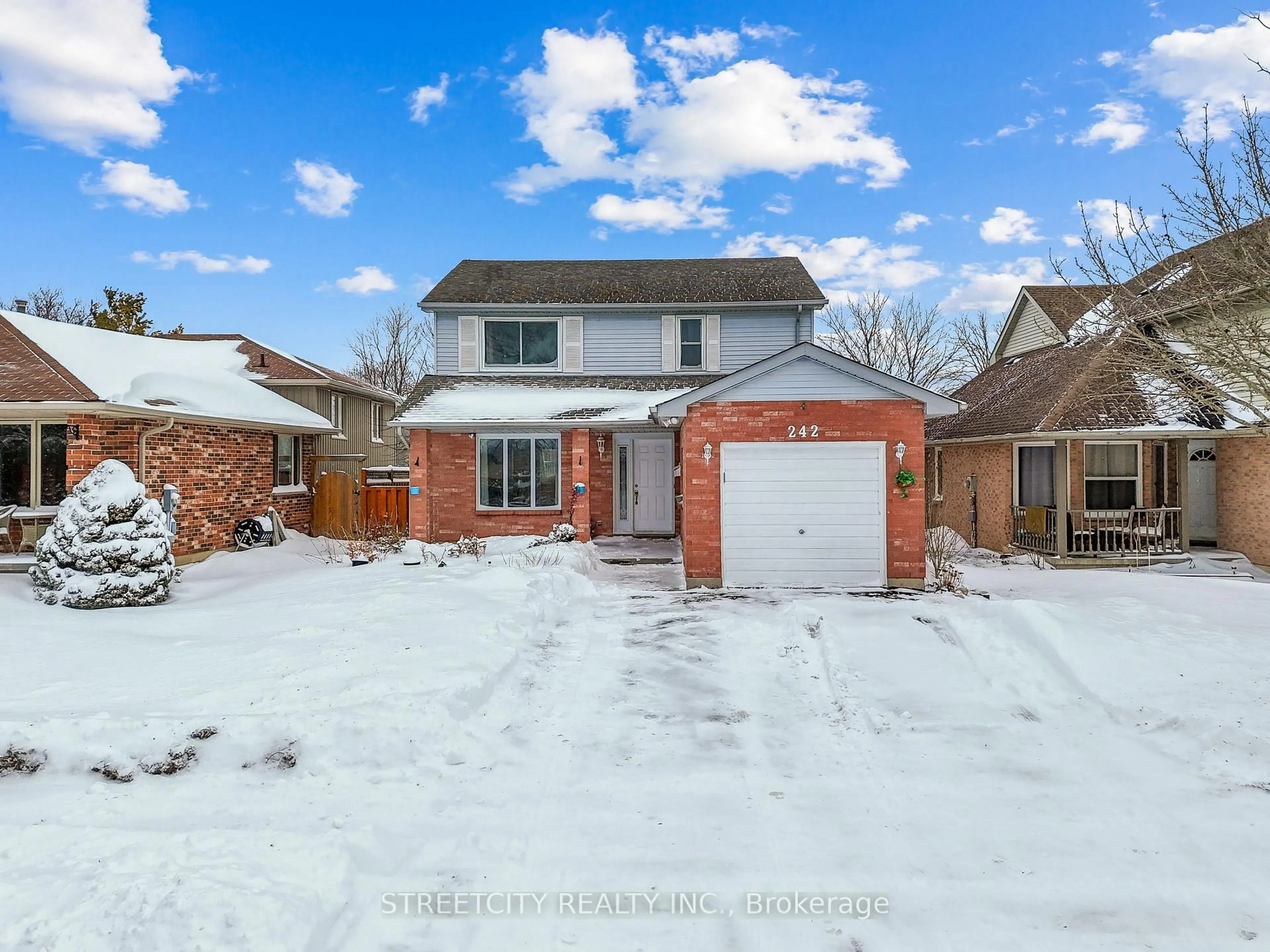 A pic from outside/outdoor area/front of a property/back of a property/a pic from drone, street for 242 Colette Dr, London South Ontario N6E 3S8