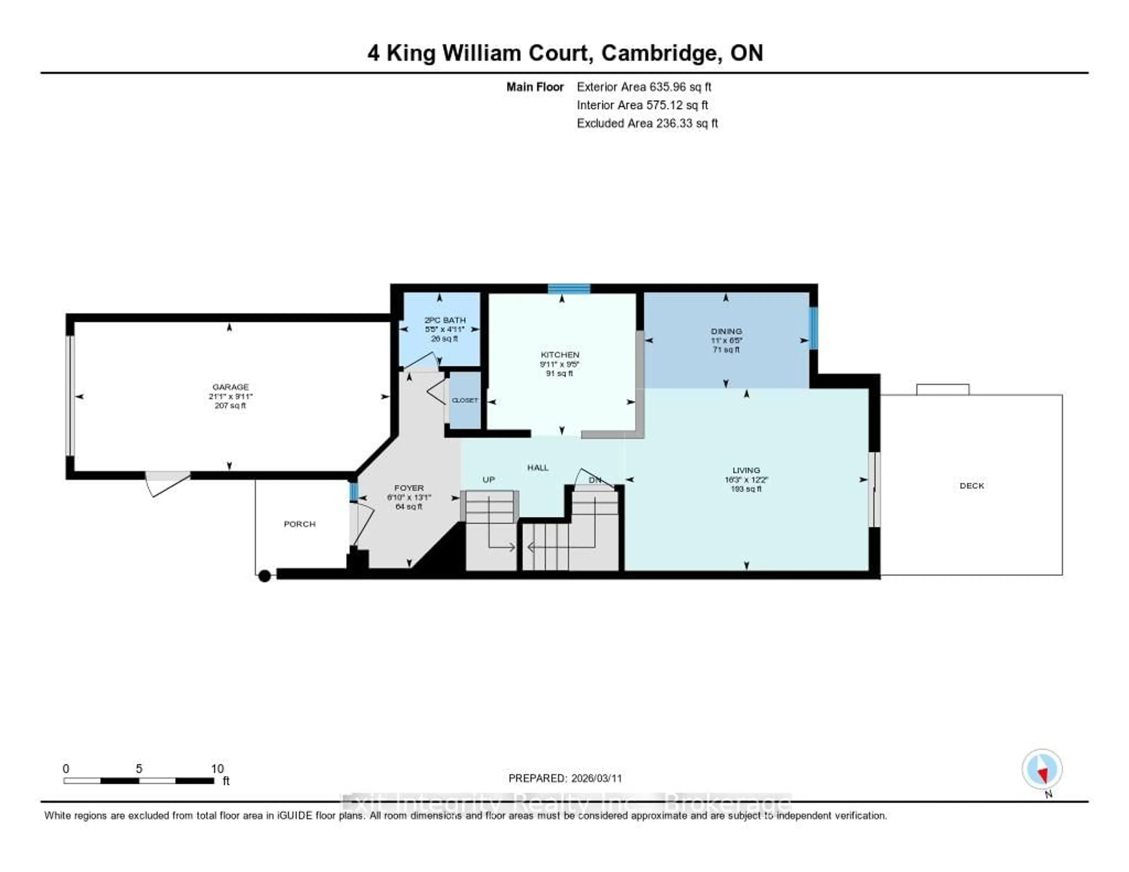 Floor plan for 4 King William Crt, Cambridge Ontario N3C 4J2