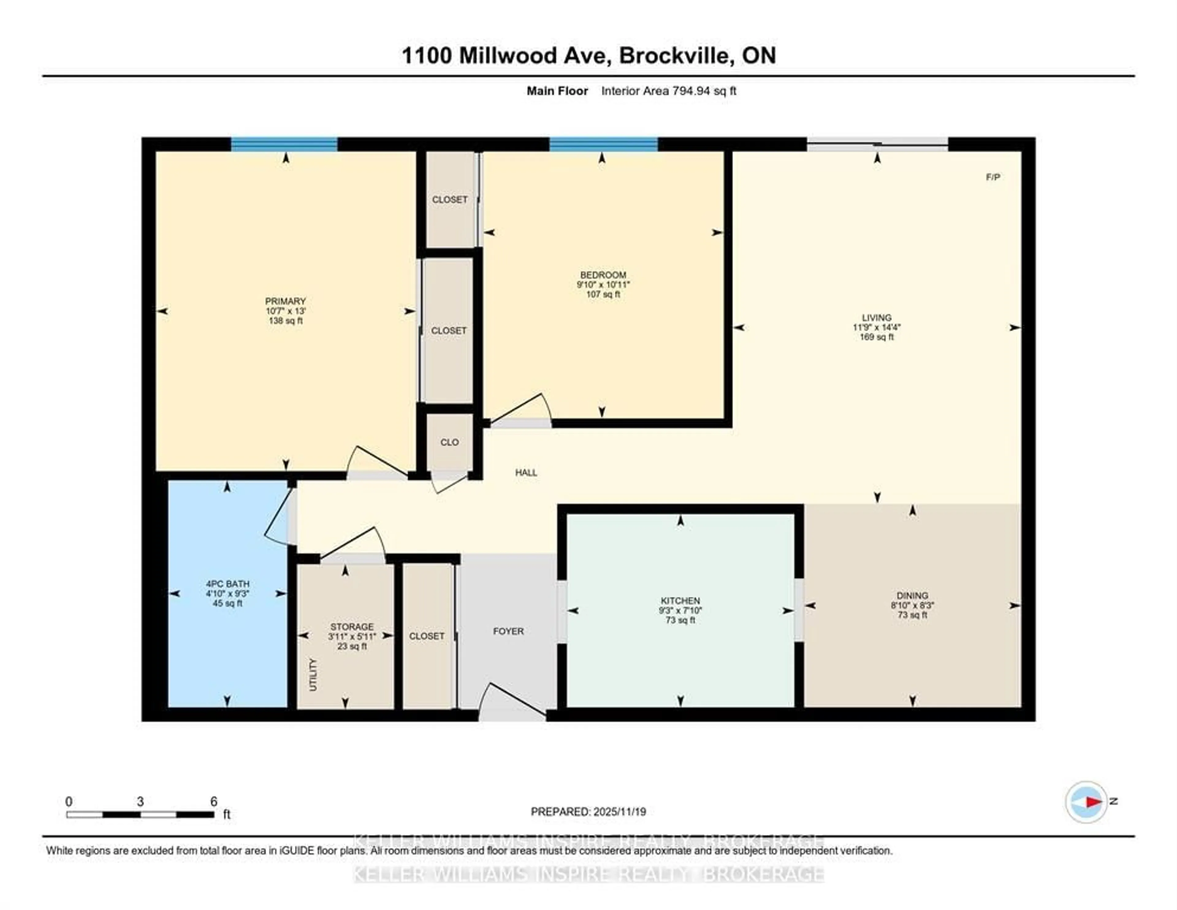 Floor plan for 1100 Millwood Ave #211, Brockville Ontario K6V 6Z3