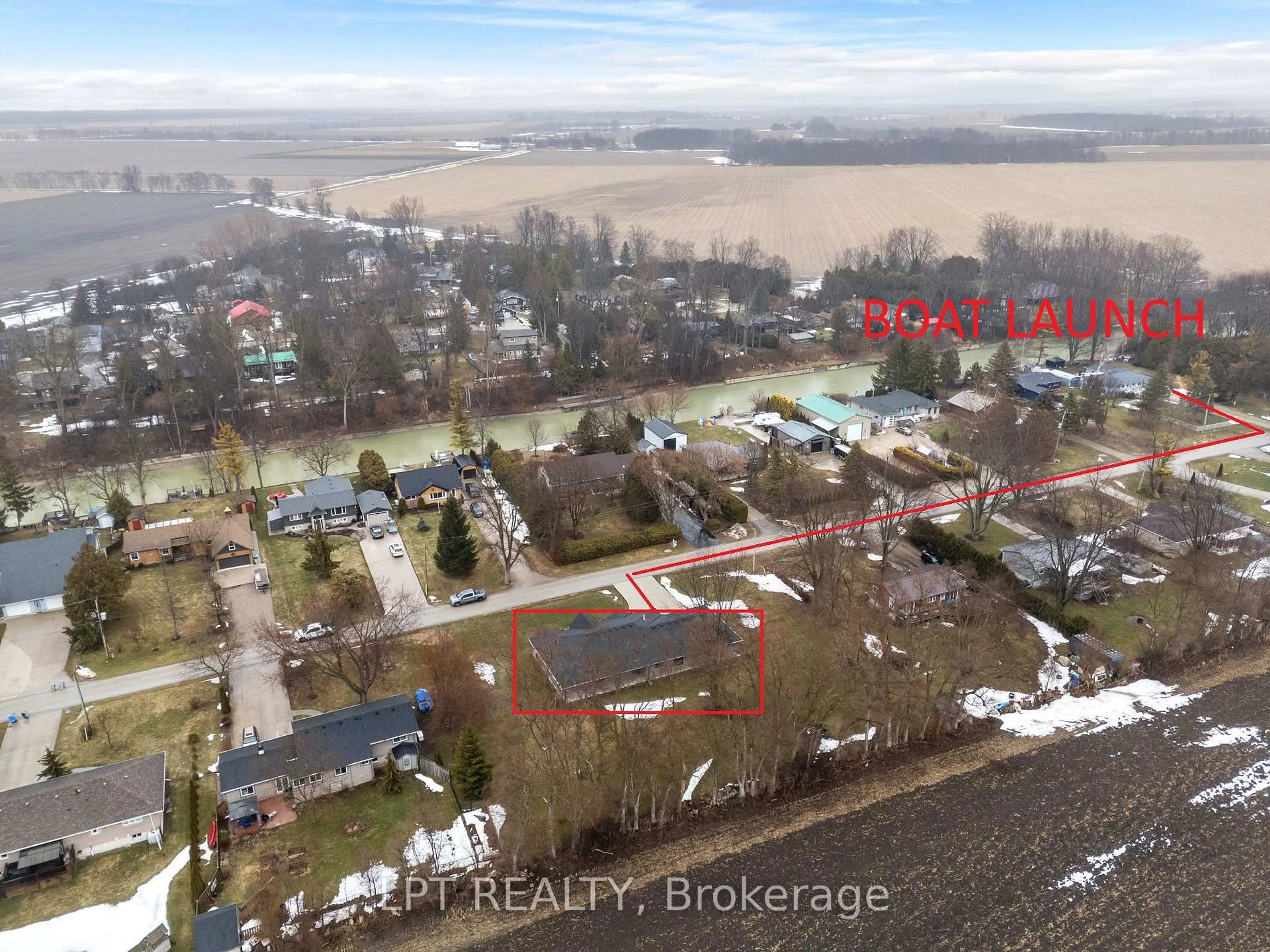 A pic from outside/outdoor area/front of a property/back of a property/a pic from drone, water/lake/river/ocean view for 8439 Lazy Lane, Lambton Shores Ontario N0M 2N0