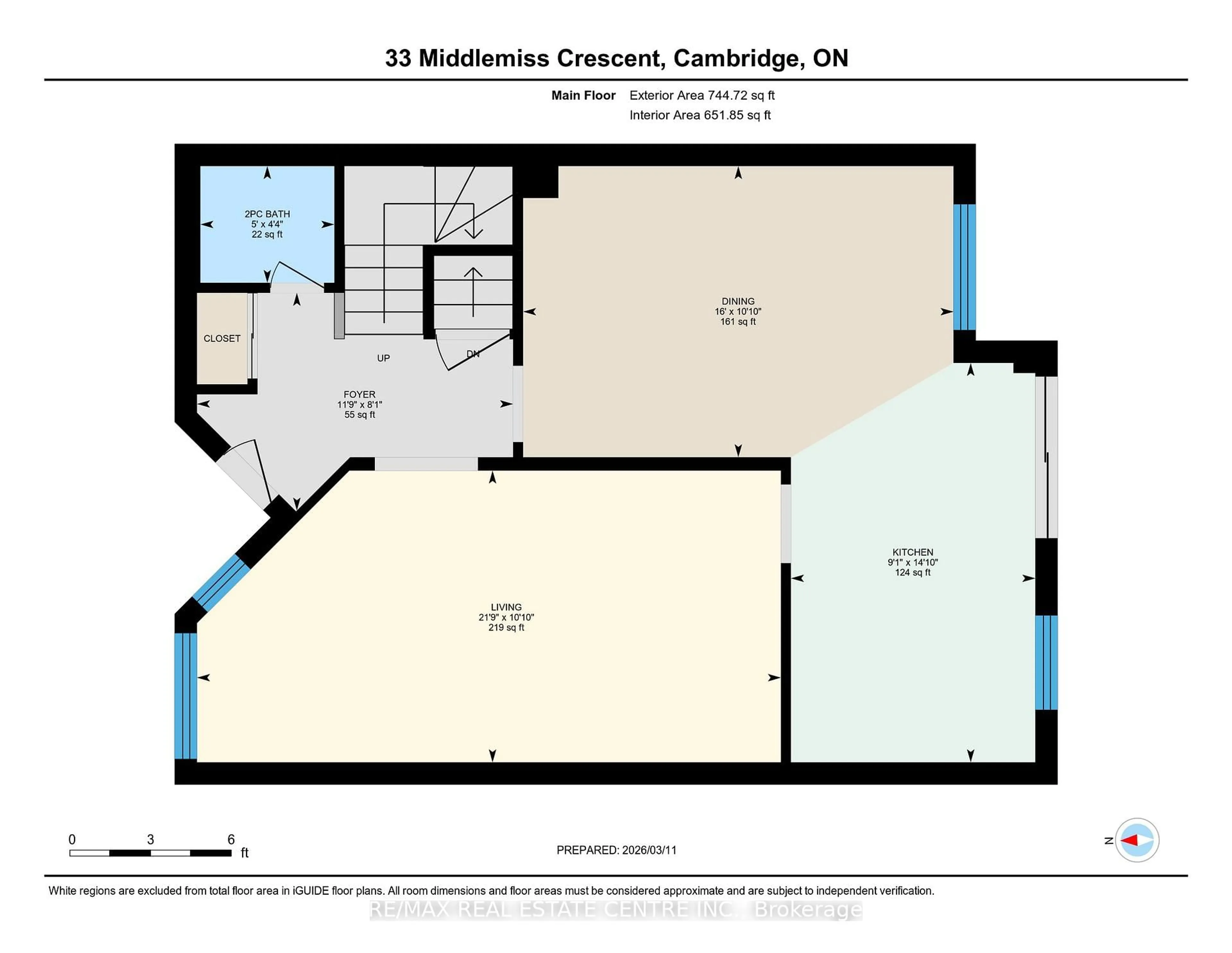 Floor plan for 33 Middlemiss Cres, Cambridge Ontario N1T 1R5