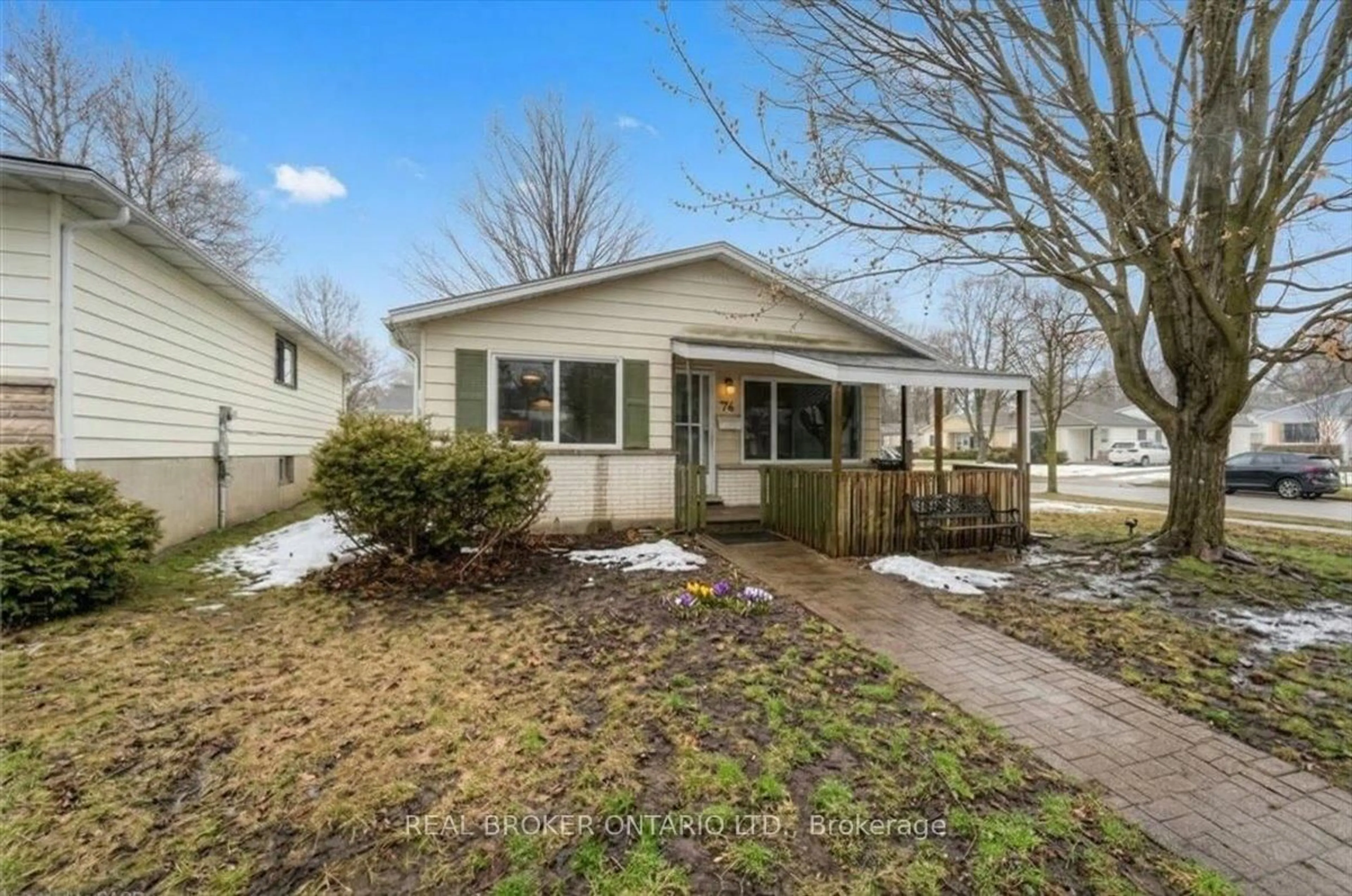 Home with vinyl exterior material, street for 74 Helene Cres, Waterloo Ontario N2L 5E5