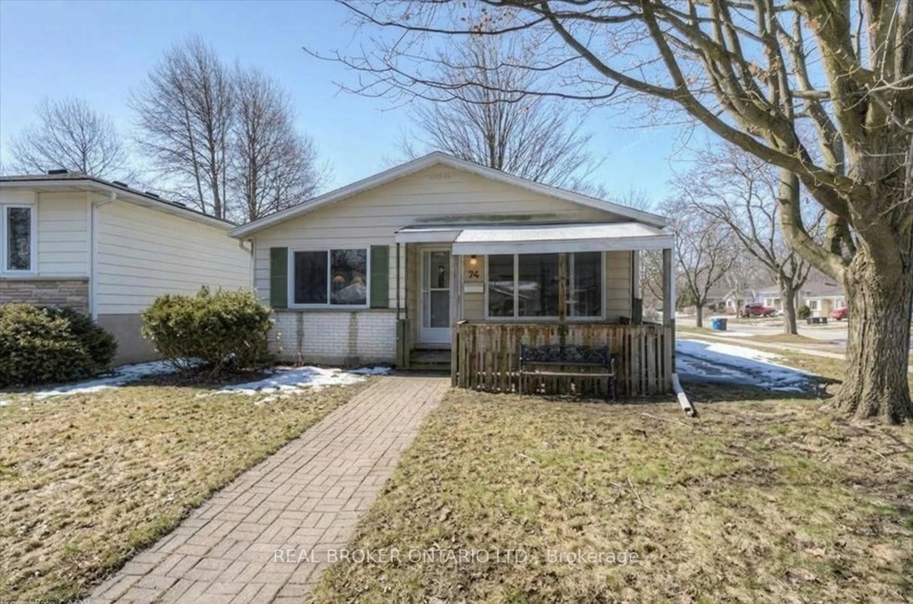 Home with vinyl exterior material, street for 74 Helene Cres, Waterloo Ontario N2L 5E5