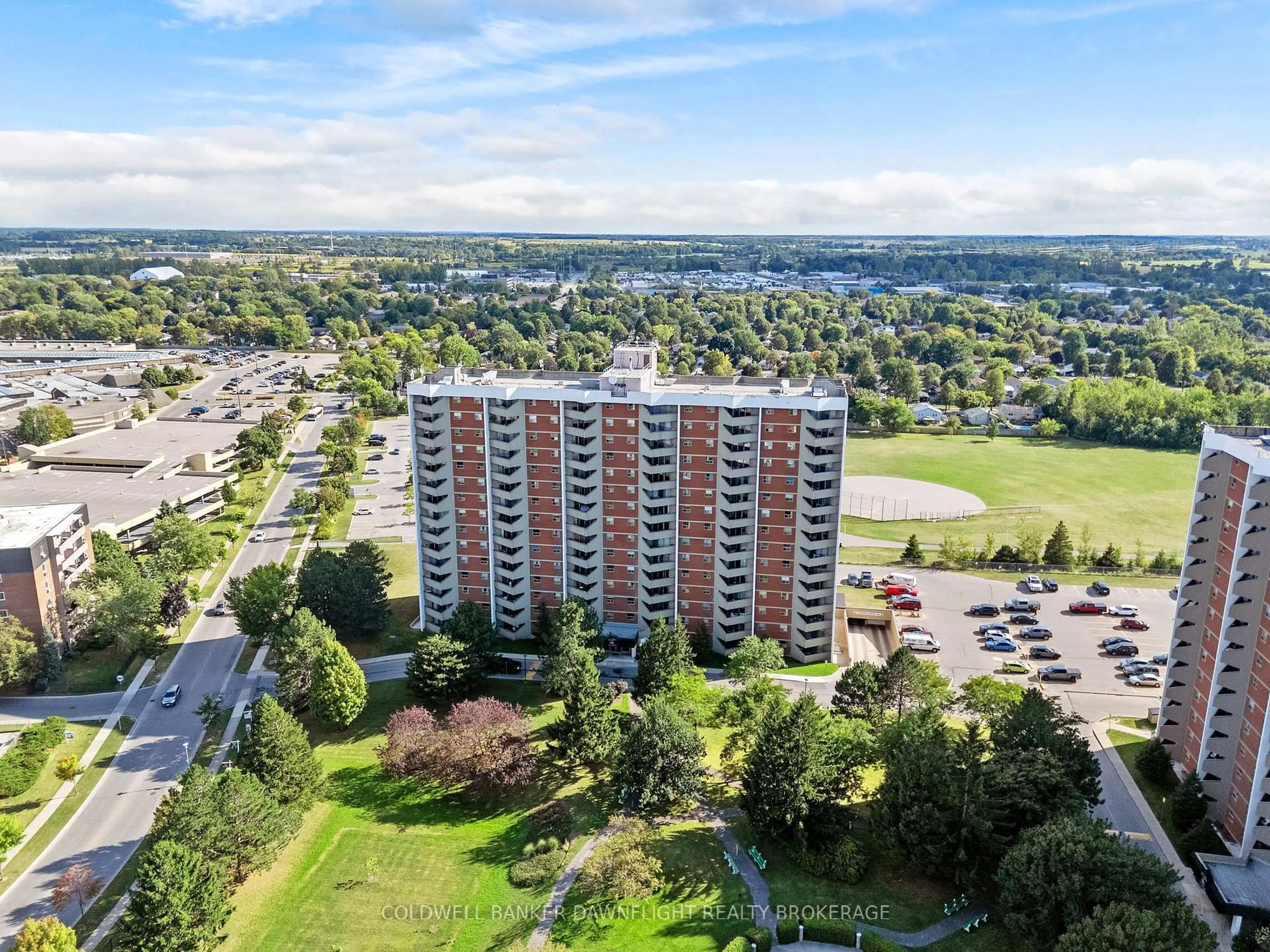 A pic from outside/outdoor area/front of a property/back of a property/a pic from drone, city buildings view from balcony for 1103 Jalna Blvd #1105, London South Ontario N6E 2W8