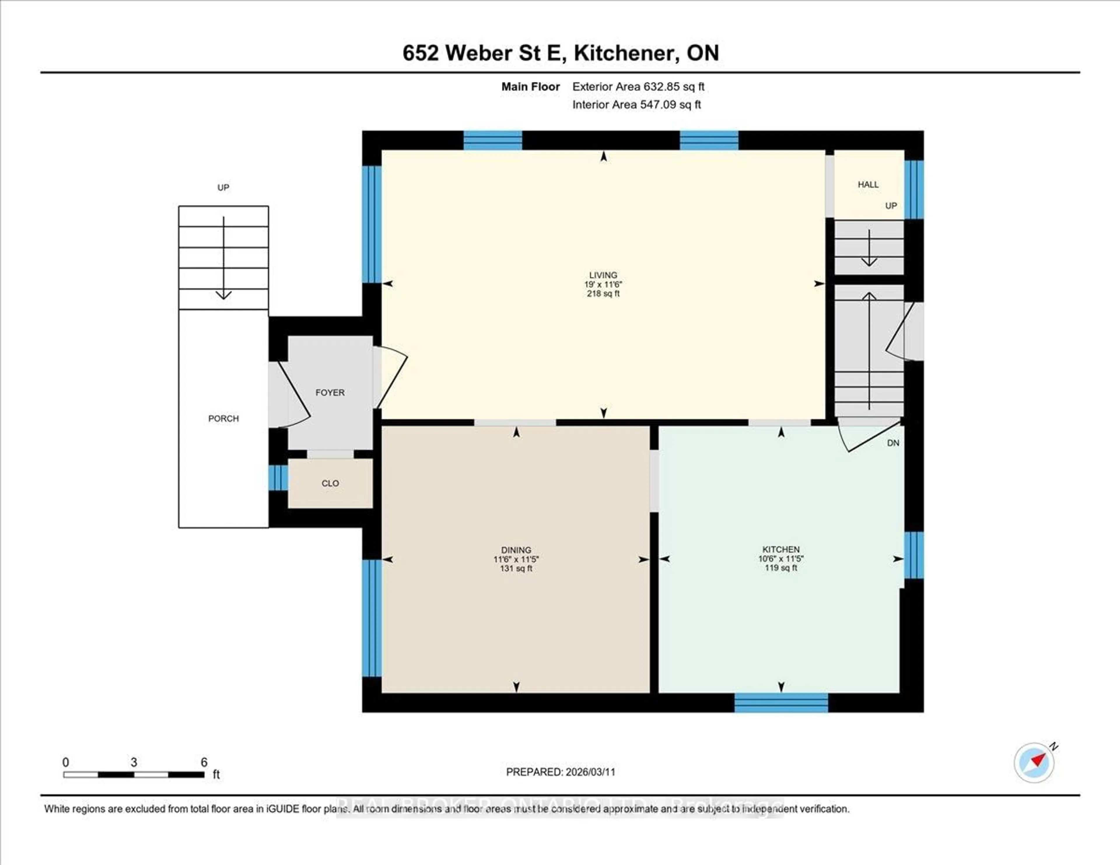 Floor plan for 652 Weber St, Kitchener Ontario N2H 1H2