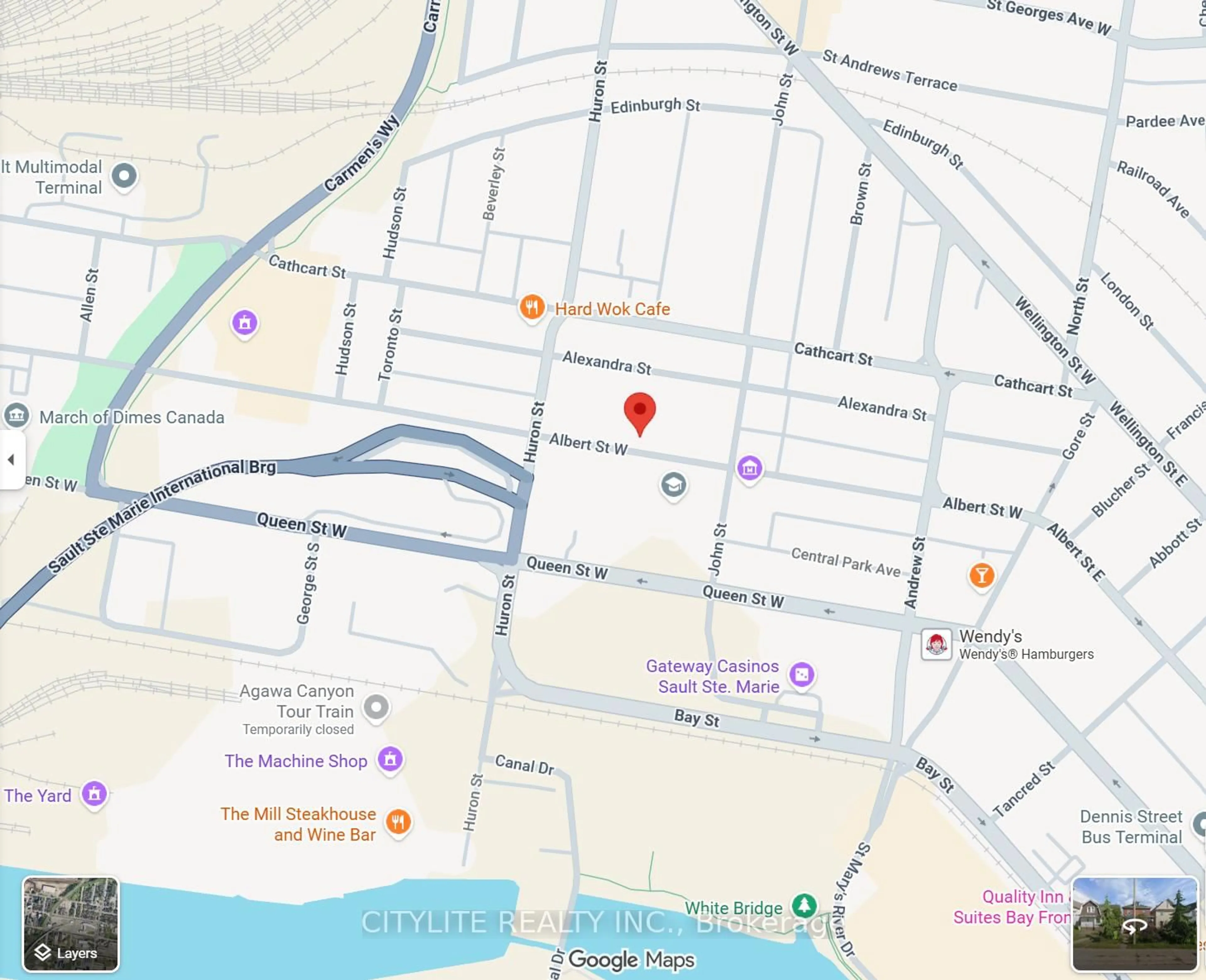 Picture of a map for 244 Albert St, Sault Ste Marie Ontario P6A 1B6