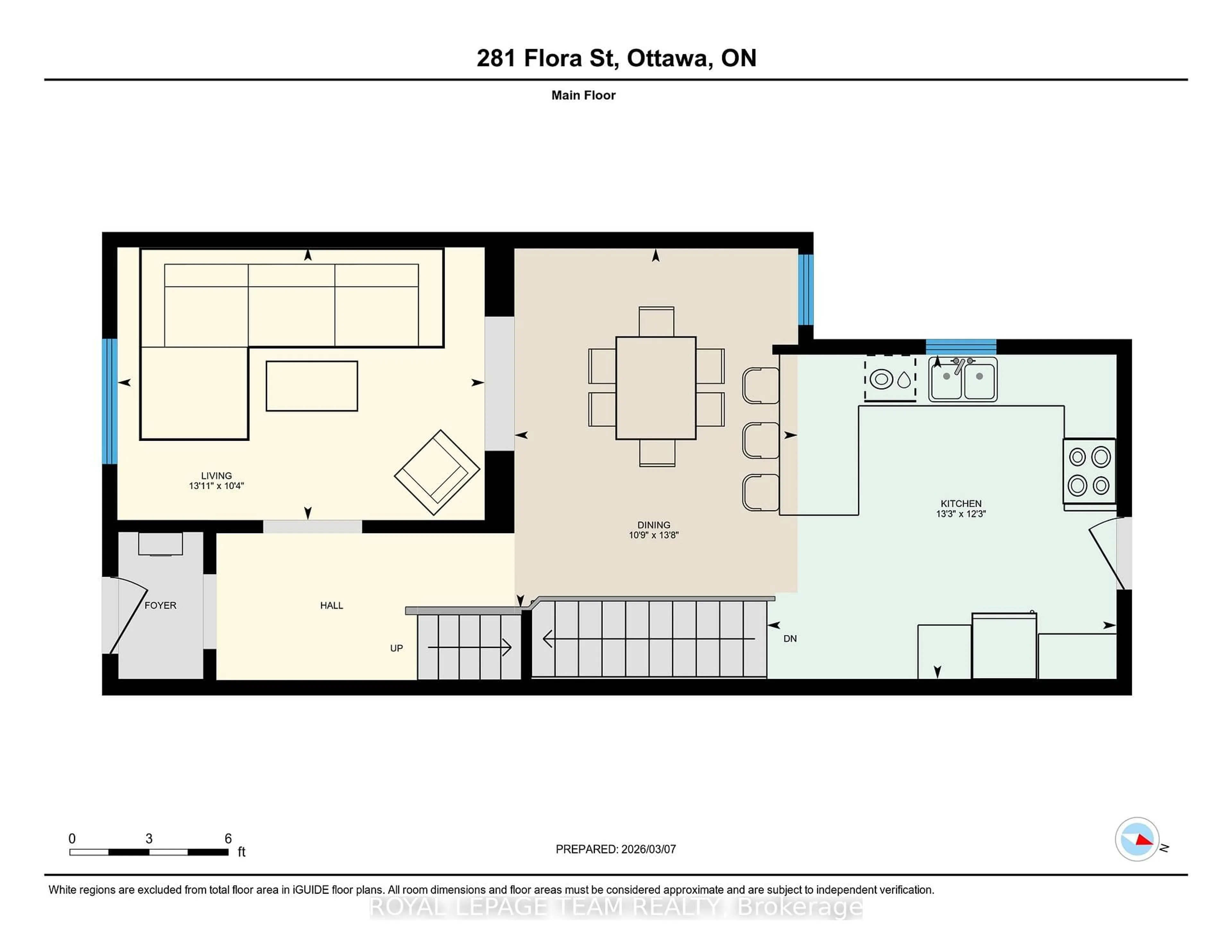 Floor plan for 281 Flora St, Ottawa Ontario K1R 5S1